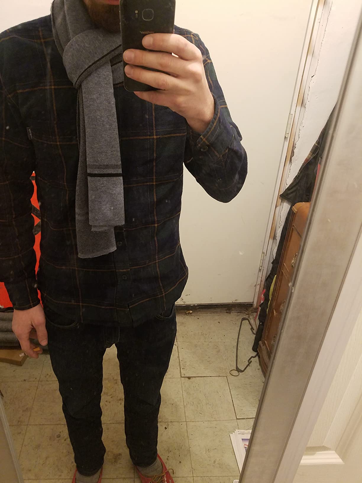 Villand Luxurious Mens Striped Merino Wool Scarf - Gift Box Wrapped Winter Soft Warm Thick Knitted Neckwear for Men - Customer Photo 2