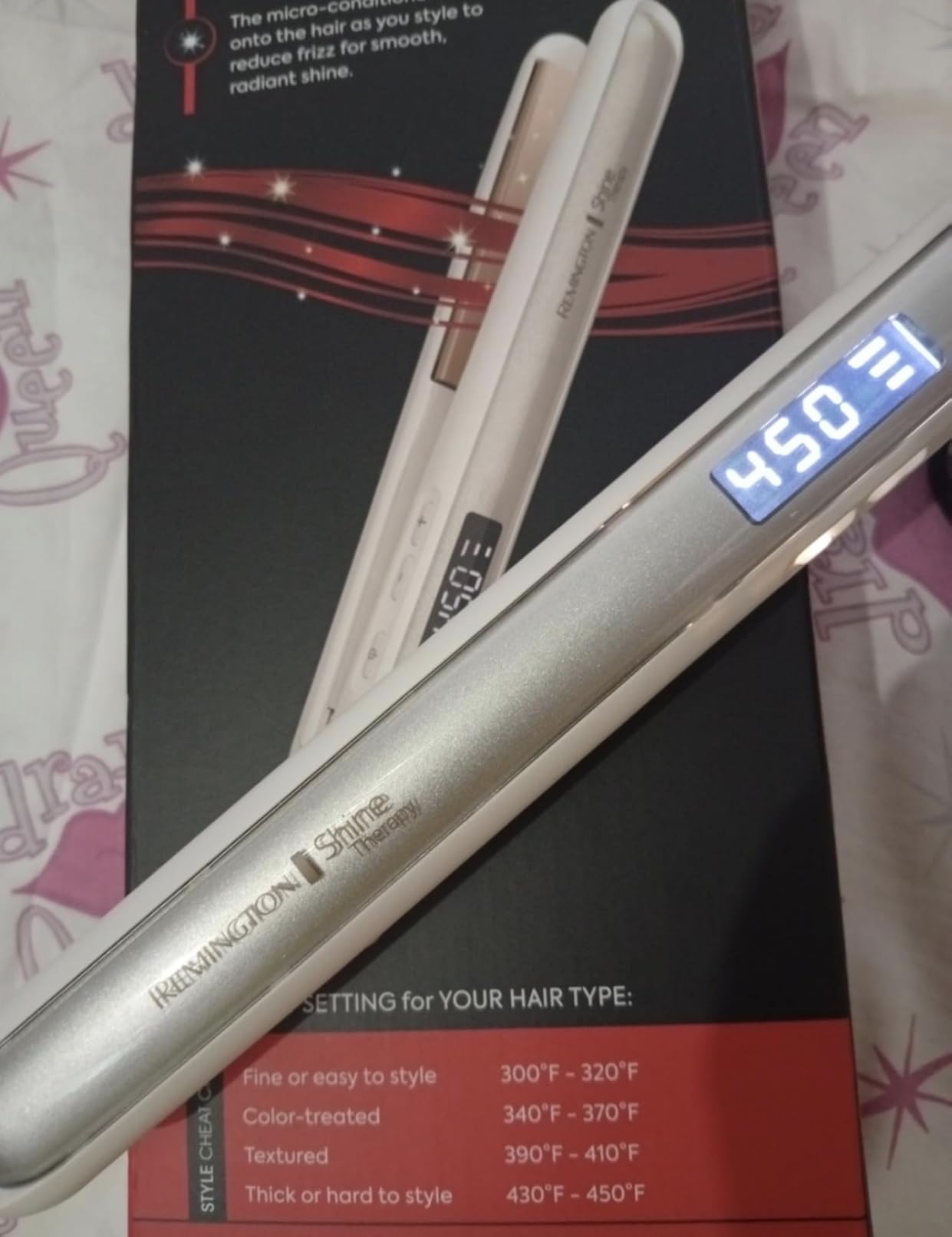 Remington Shine Therapy 1 inch Hair Straightener Iron, Flat Iron Infused with Argan Oil & Keratin, Professional Ceramic Flat Iron for Less Frizz, Shines and Smooth, Styling Tools - Customer Photo 1