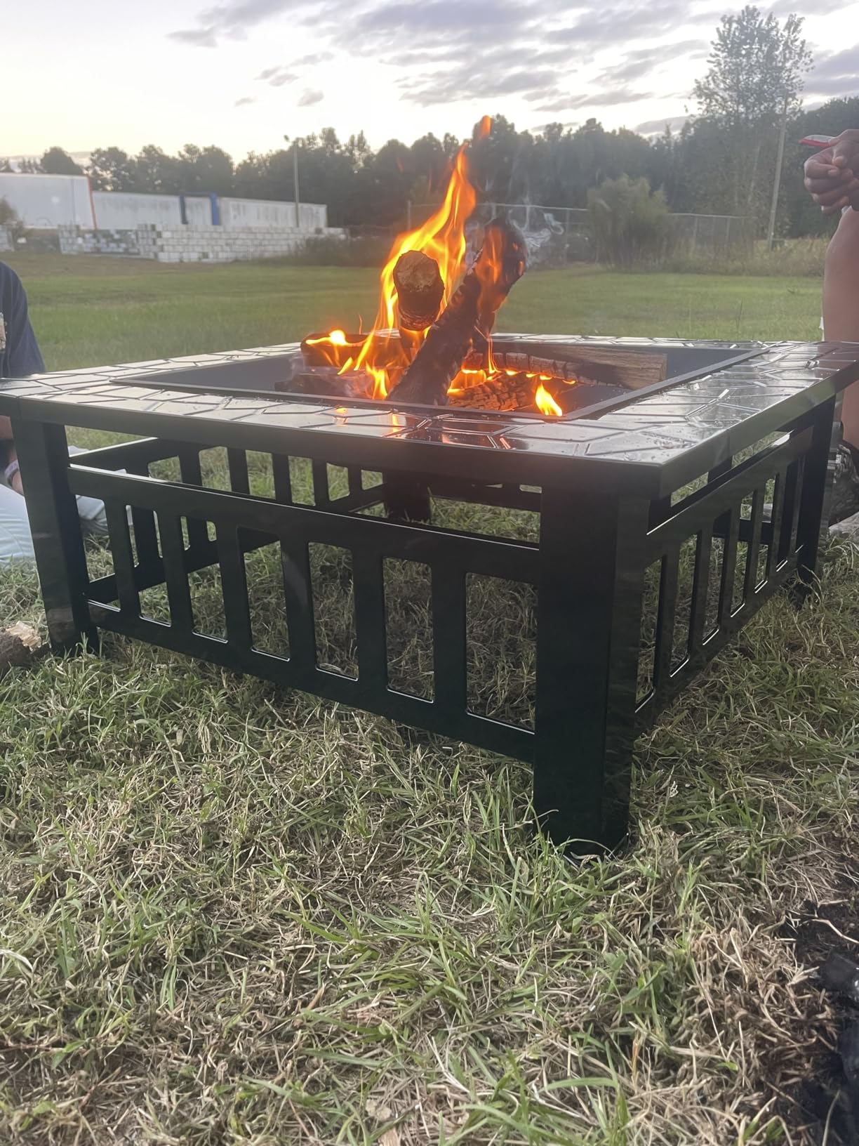 Devoko Outdoor Fire Pit, 32 Inch Firepit Table Metal Outdoor Fireplaces with Waterproof Cover for Outside Patio Camping (Black) customer photo 1