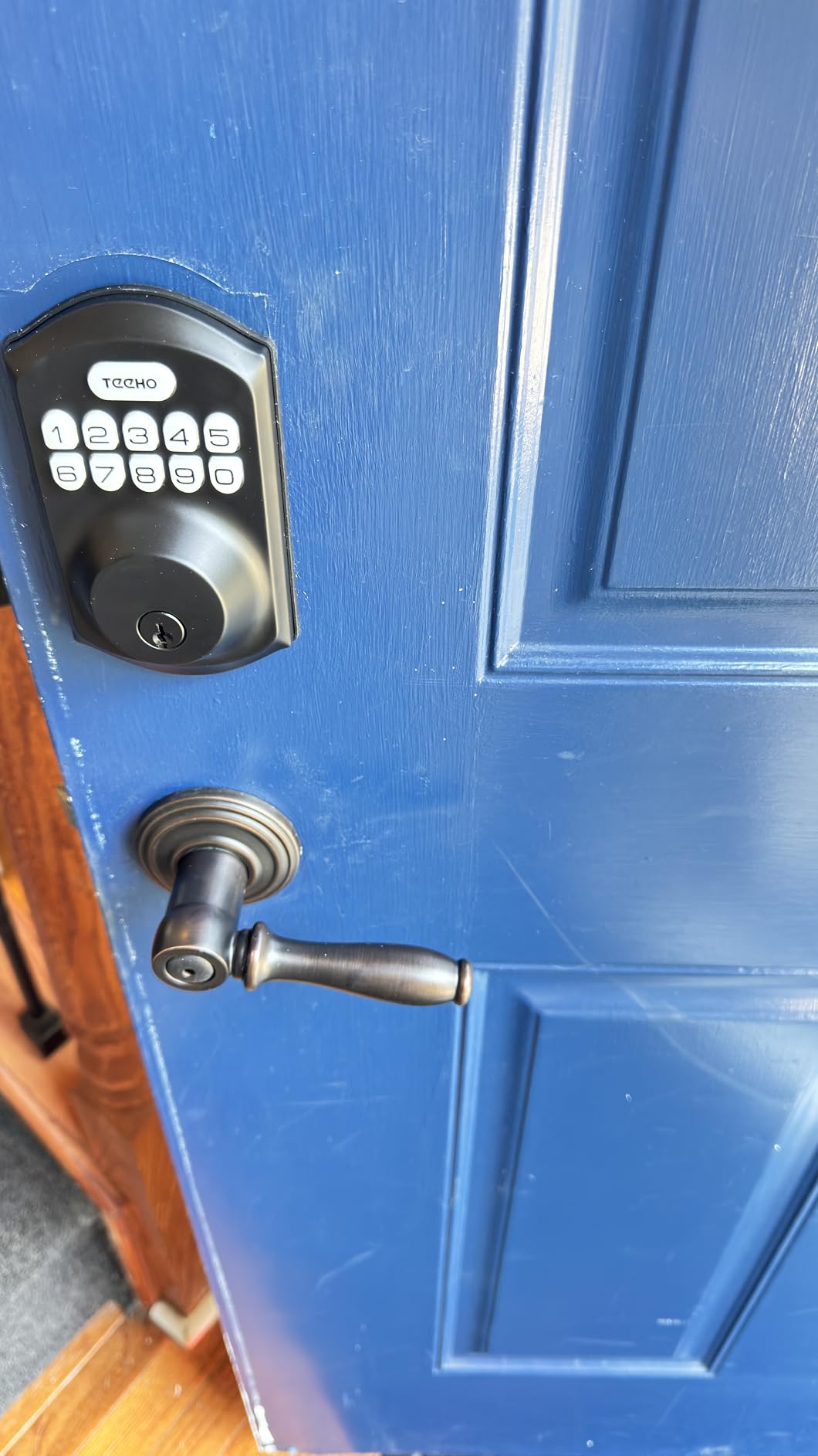 TEEHO TE001 Keyless Entry Door Lock with Keypad - Smart Deadbolt Lock for Front Door with 2 Keys - Auto Lock - Easy Installation - Satin Nickel Customer Review TEEHO TE001 Keyless Entry Door Lock with Keypad - Smart Deadbolt Lock for Front Door with 2 Keys - Auto Lock - Easy Installation - Satin Nickel - Customer Photo 3