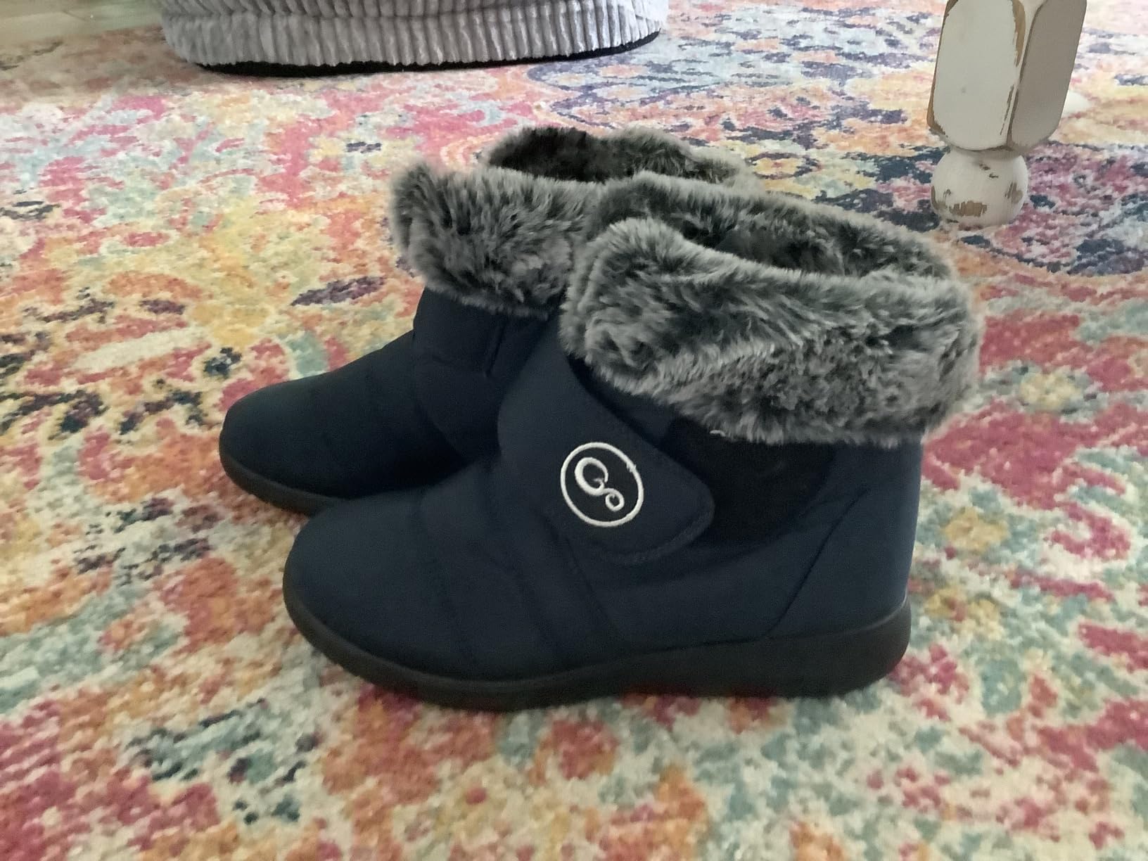 Women Snow Boots Winter Shoes With Hook Loop Comfortable Fur Lined Boots for Women Waterproof Slip On Booties Warm Anti Slip Shoes Customer Review Women Snow Boots Winter Shoes With Hook Loop Comfortable Fur Lined Boots for Women Waterproof Slip On Booties Warm Anti Slip Shoes - Customer Photo 1
