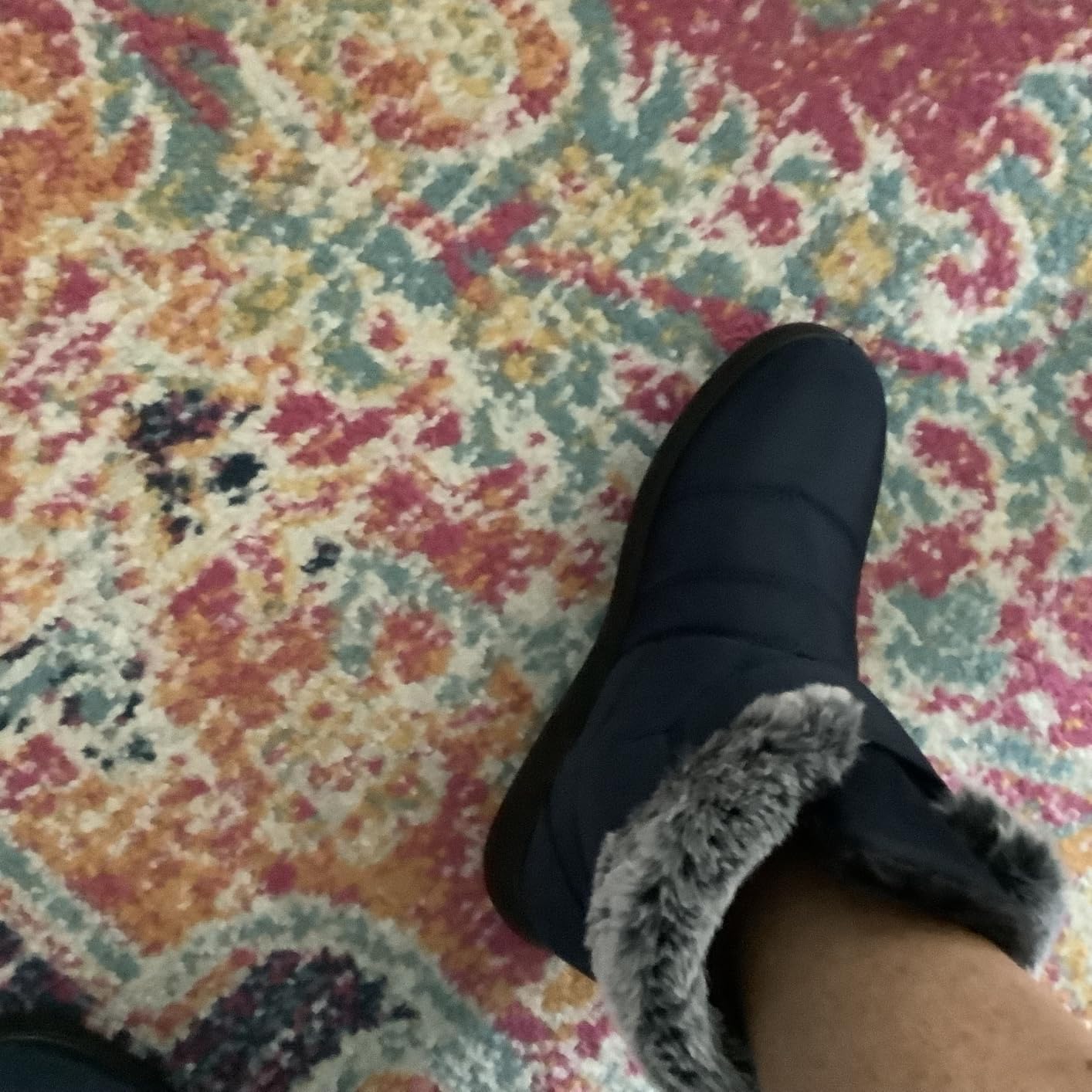 Women Snow Boots Winter Shoes With Hook Loop Comfortable Fur Lined Boots for Women Waterproof Slip On Booties Warm Anti Slip Shoes Customer Review Women Snow Boots Winter Shoes With Hook Loop Comfortable Fur Lined Boots for Women Waterproof Slip On Booties Warm Anti Slip Shoes - Customer Photo 2