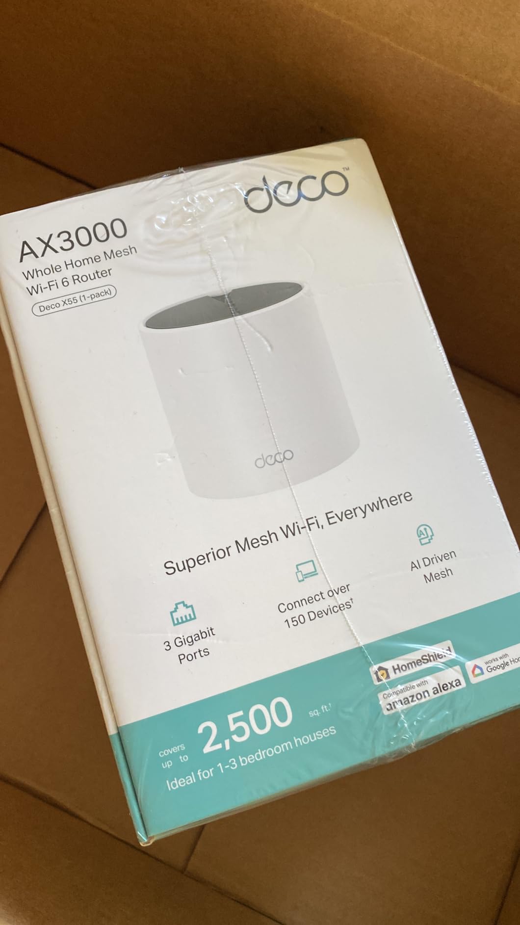 TP-Link Deco X55 AX3000 WiFi 6 Mesh System - Covers up to 6500 Sq.Ft, Replaces Wireless Router and Extender, 3 Gigabit Ports per Unit, Supports Ethernet Backhaul, Deco X55(3-Pack) - Customer Photo 1