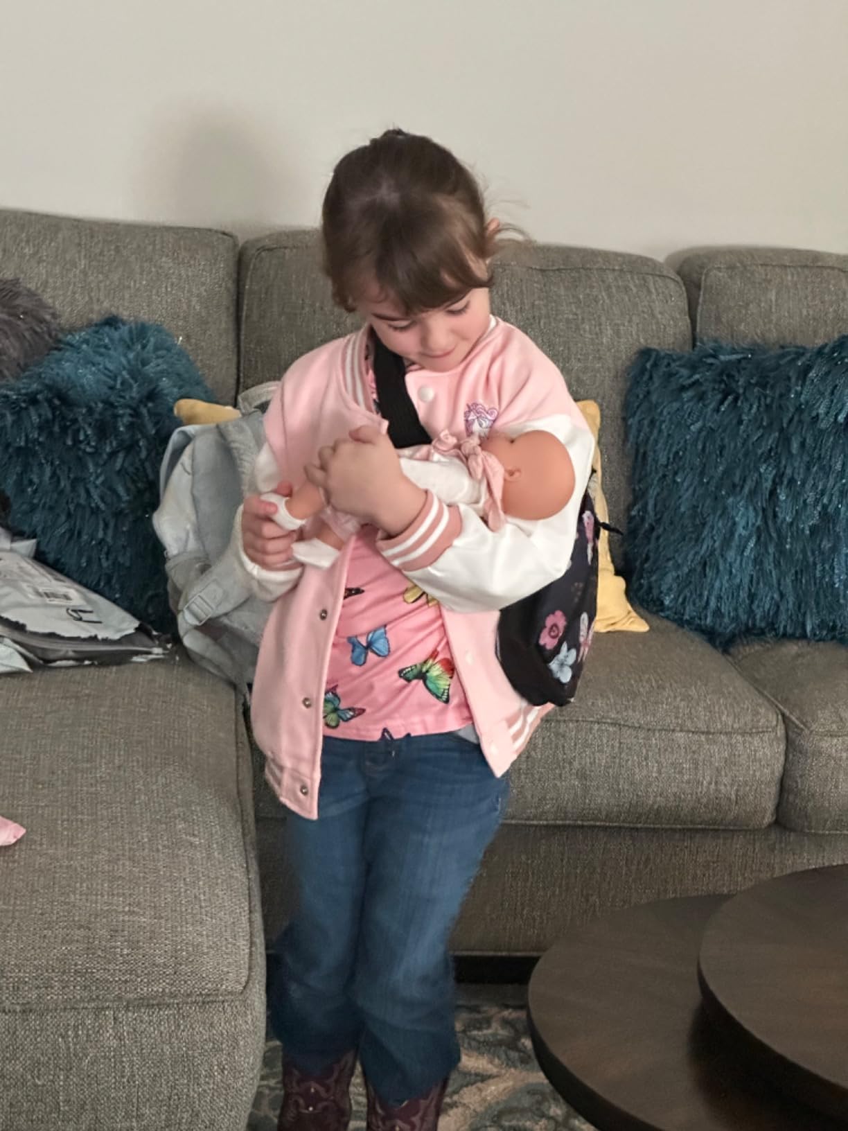 Enjoyin 12'' Baby Doll in Gift Box with Pink Cloths, Pacifier, 13''x13'' Microfabric Blanket, and Feeding Bottle. Gift Idea for Ages 3+ - Customer Photo 2