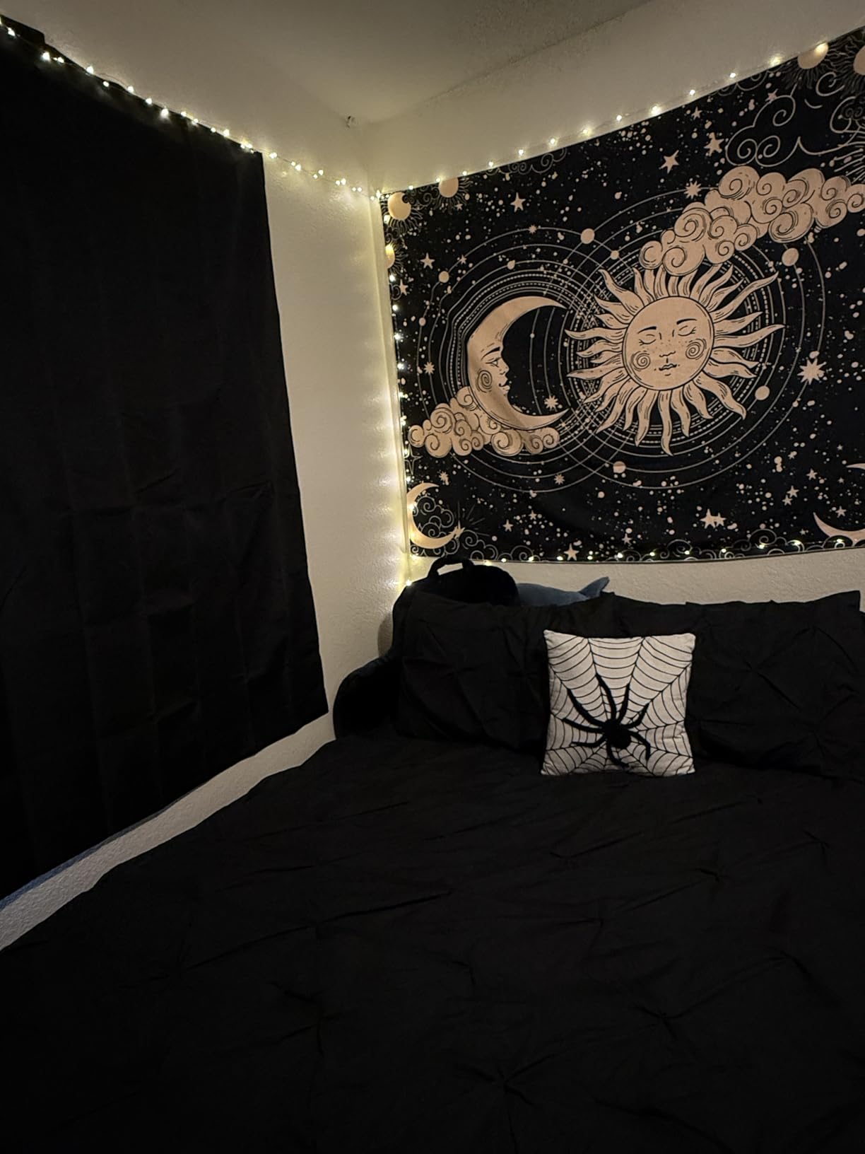 CozyLux Queen Comforter Set Black, 7 Pieces Pintuck Bed in A Bag, Premium Black Comforter Queen Size, Pinch Pleat Bedding Sets with Comforter, Sheets, Pillowcases & Shams customer photo 1