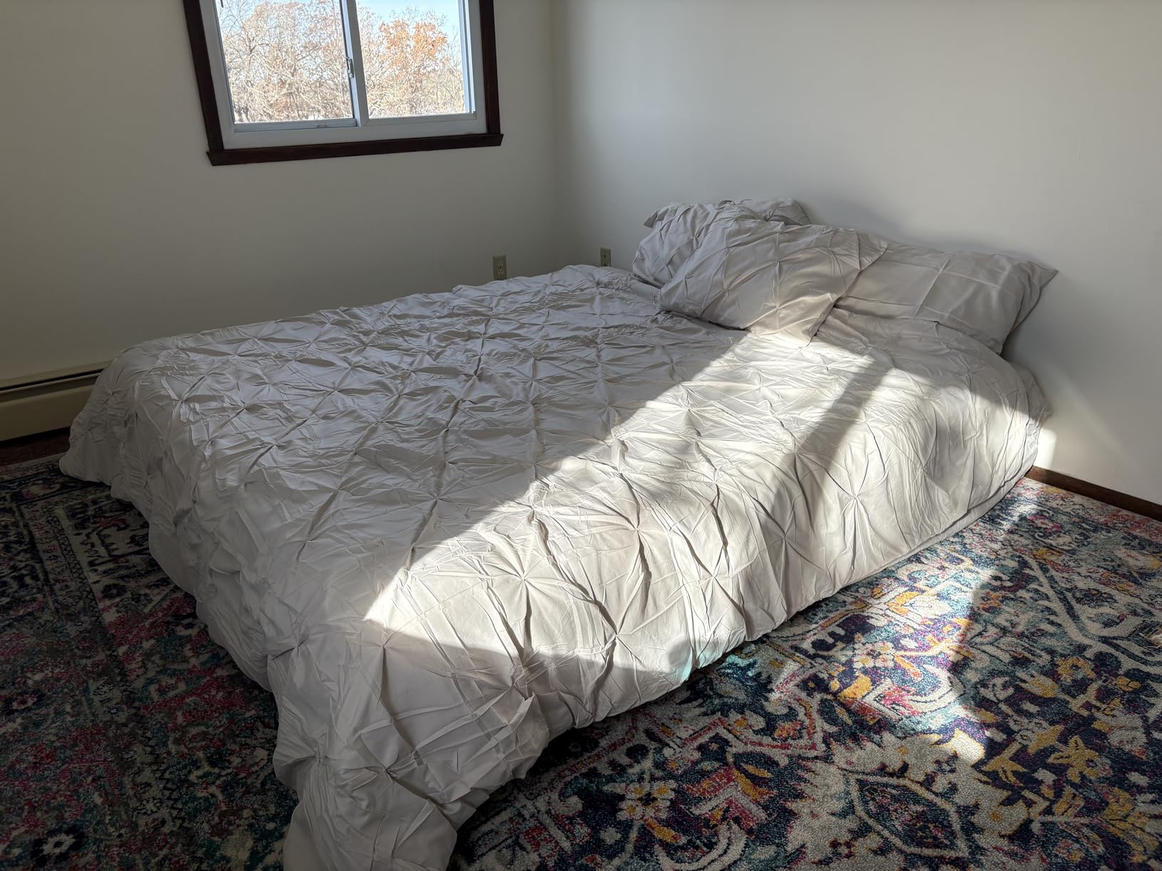 CozyLux Queen Comforter Set Black, 7 Pieces Pintuck Bed in A Bag, Premium Black Comforter Queen Size, Pinch Pleat Bedding Sets with Comforter, Sheets, Pillowcases & Shams - Customer Photo 4