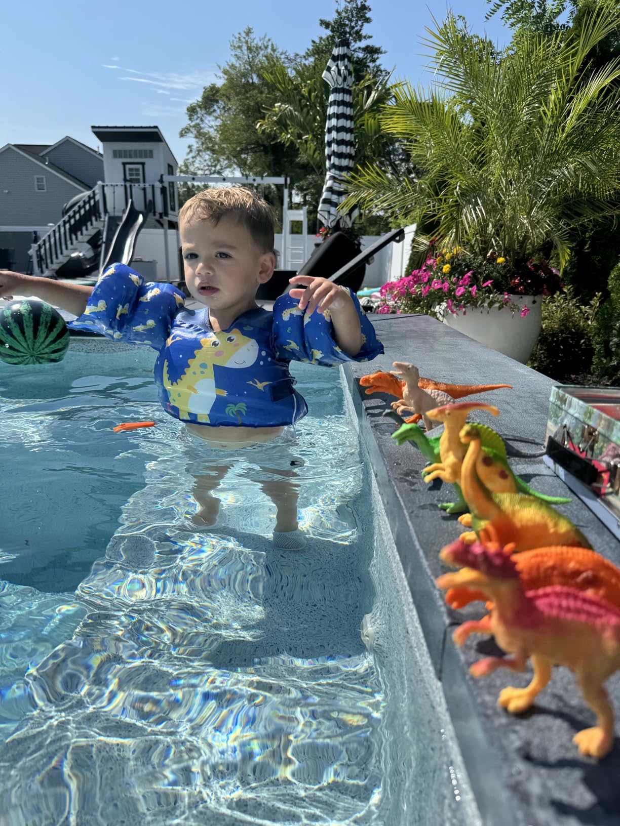 PLAYVIBE Dinosaur Toys - 12 Realistic 7-Inch Models, Multi-Color, Metal Storage Box - Dinosaur Figures & Action Figures for Kids Ages 3-7 - Customer Photo 1