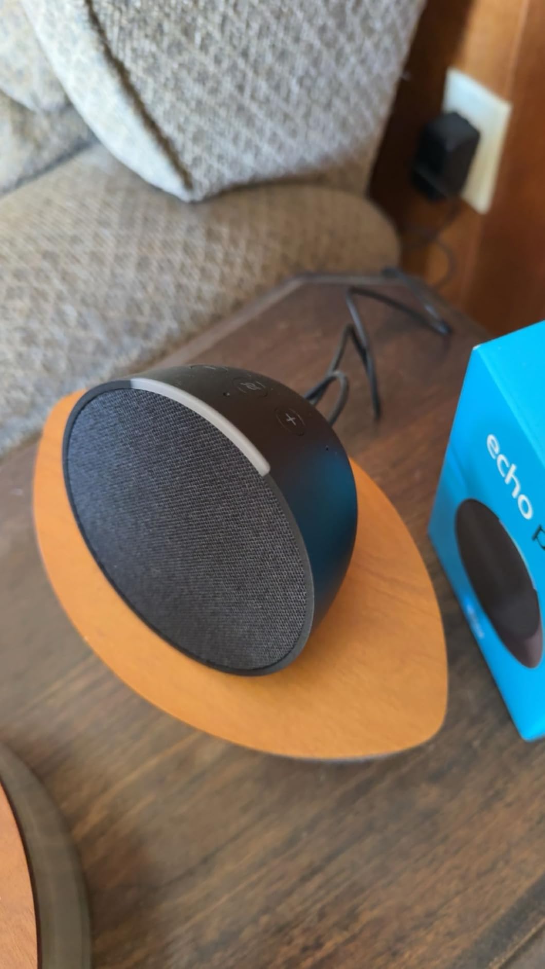 Amazon Echo Pop, Our smallest Alexa speaker, Fits in any room, Charcoal - Customer Photo 2