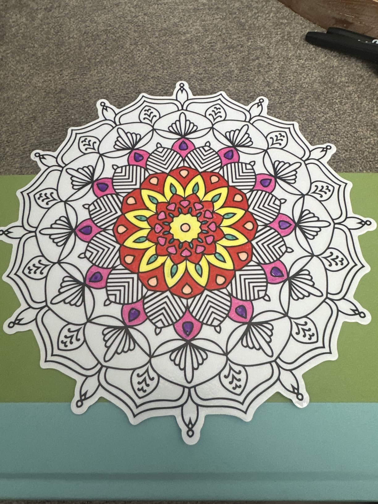 Hula Home Stained Glass Mandala Art Kit - DIY Window Clings with Markers, 10 Suncatchers - Perfect Hobby for Adults, Kids, Teens & Seniors - Ideal Gift for Beginners, Women & Elderly - Customer Photo 1
