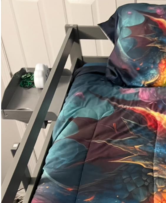 Modern Innovations Bedside Shelf for Bed, College Dorm Room, Bunk Bed Shelf for Top Bunk, Clip On Nightstand, Baby Changing Table Tray, Cup Holder for Kids, Bunkbed Caddy for Table Storage (Pink) - Customer Photo 4