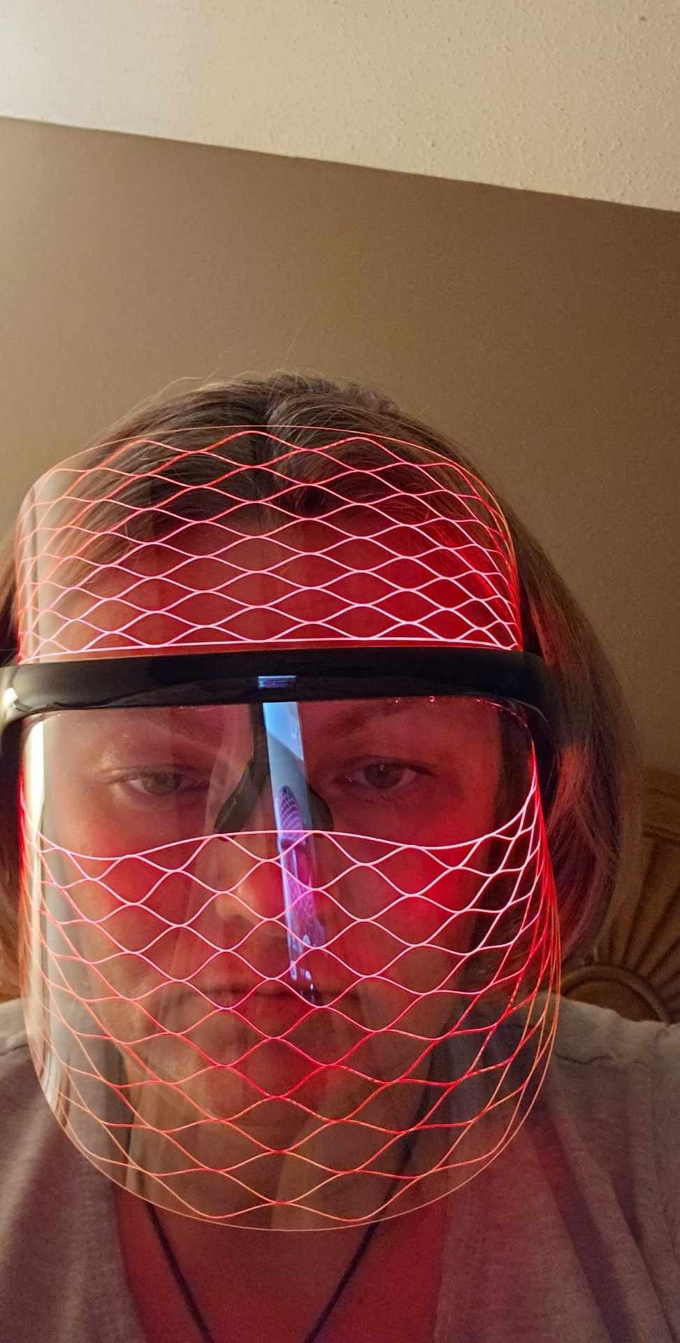 LifePro LED Silicone Face Mask - LED Red Light Therapy Face Mask with 3 Colors for Face - Portable Skin Care Device for at-Home Facials - Customer Photo 2