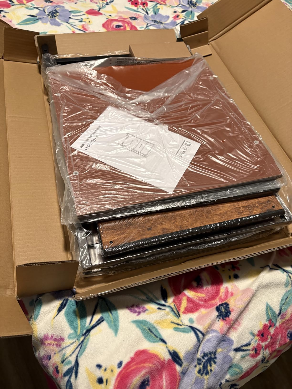 DEVAISE Mobile File Cabinet, Rolling Printer Stand with 3 Drawers, Fabric Vertical Filing Cabinet fits A4 or Letter Size for Home Office, Rustic Brown Wood Grain Print - Customer Photo 1