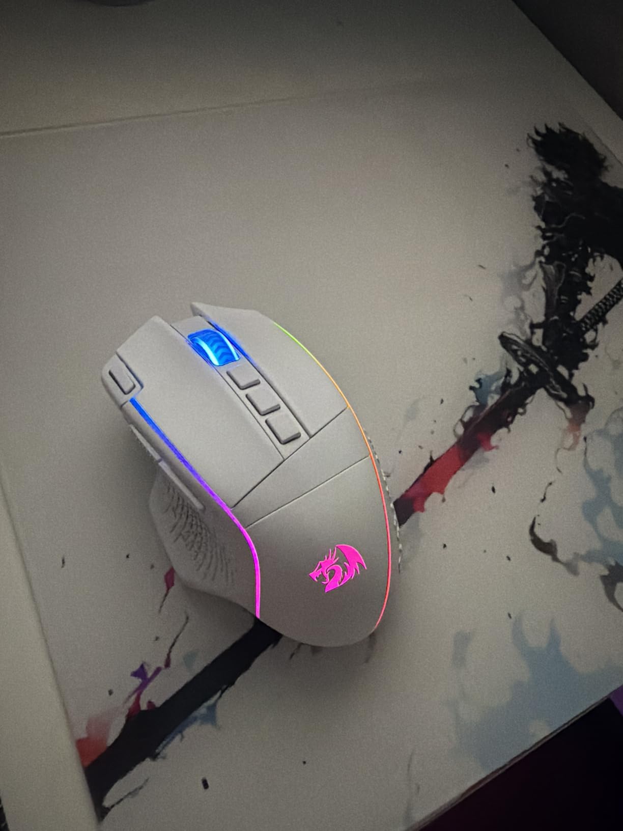 Redragon M810 Pro Wireless Gaming Mouse, 10000 DPI Wired/Wireless Gamer Mouse w/Rapid Fire Key, 8 Macro Buttons, 45-Hour Reliable Power Capacity and RGB Backlit for PC/Mac/Laptop - Customer Photo 1
