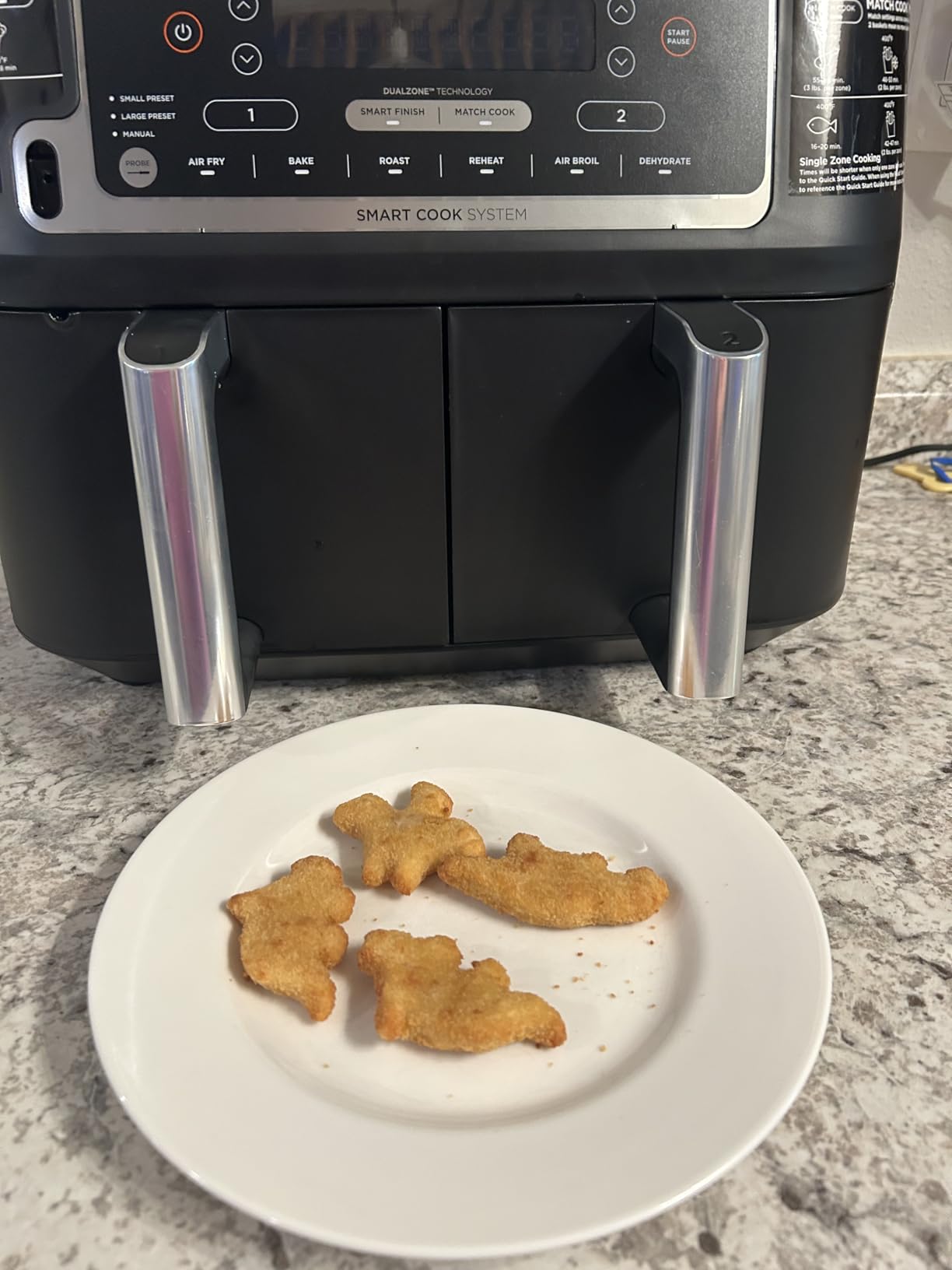 Ninja DZ550 Foodi 10 Quart 6-in-1 DualZone Smart XL Air Fryer with 2 Independent Baskets, Smart Cook Thermometer for Perfect Doneness, Match Cook & Smart Finish to Roast, Dehydrate & More, Grey - Customer Photo 1