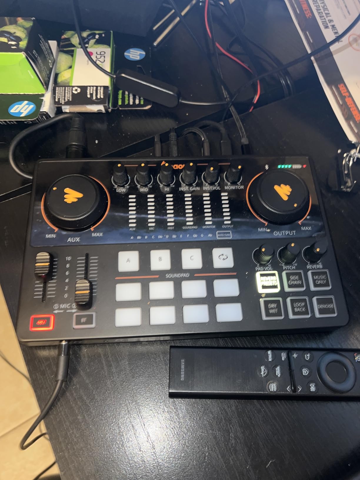 MAONO Audio Interface, MaonoCaster 10-Channel Podcast mixer with Pro-preamp, 48V Phantom Power, Bluetooth, 11 Customize sound pads for Recording, Streaming, Youtube, TikTok, PC, Guitar (AME2) Customer Review MAONO Audio Interface, MaonoCaster 10-Channel Podcast mixer with Pro-preamp, 48V Phantom Power, Bluetooth, 11 Customize sound pads for Recording, Streaming, Youtube, TikTok, PC, Guitar (AME2) - Customer Photo 2