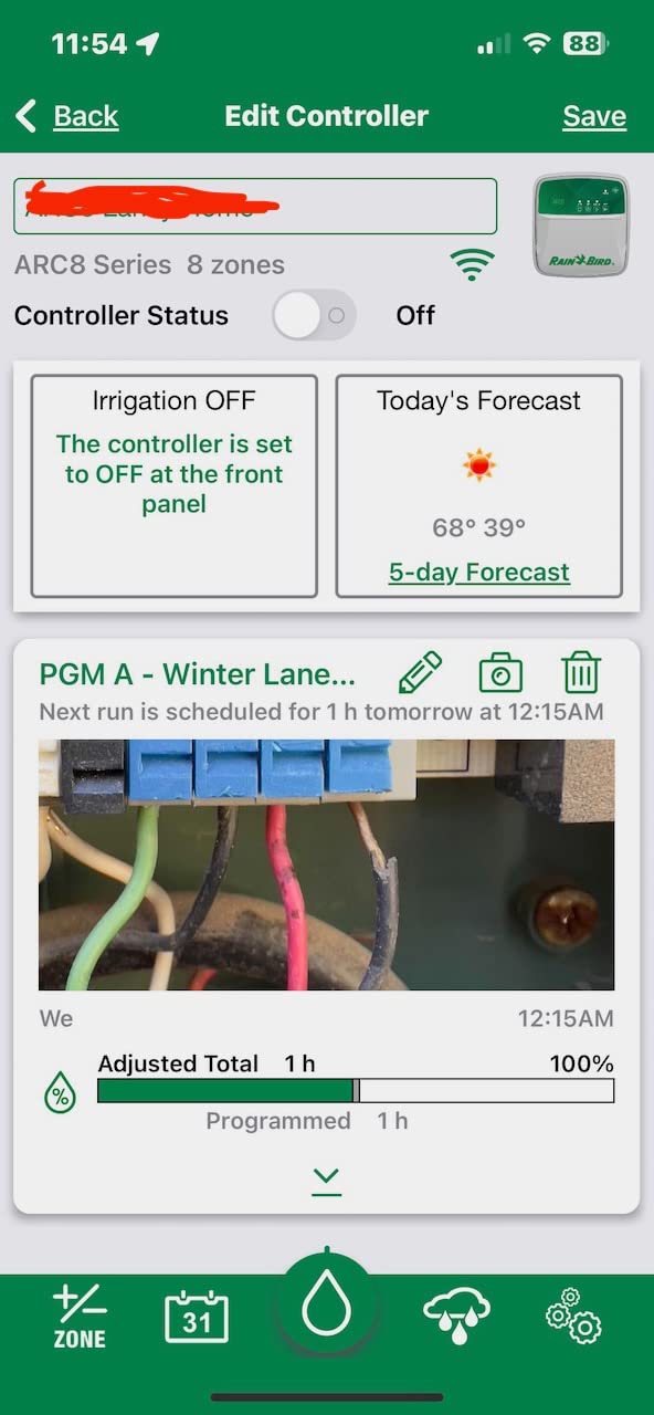 Rain Bird ARC8 App-Based Indoor/Outdoor Smart Irrigation WiFi Timer/Controller, 8-Zone/Station, EPA WaterSense Certified, Compatible with Alexa - Customer Photo 1