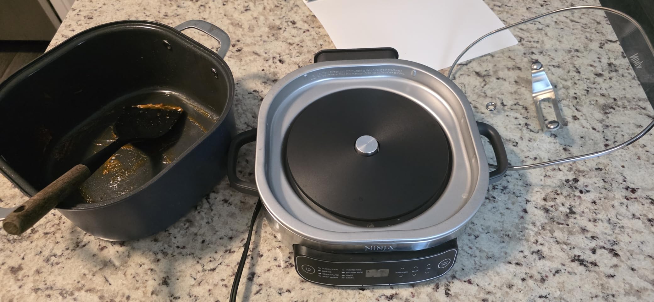 Ninja MC1001 Foodi PossibleCooker PRO 8.5 Quart Multi-Cooker, with 8-in-1 Slow Cooker, Dutch Oven, Steamer, Glass Lid Integrated Spoon, Nonstick, Oven Safe Pot to 500°F, Sea Salt Gray customer photo 1