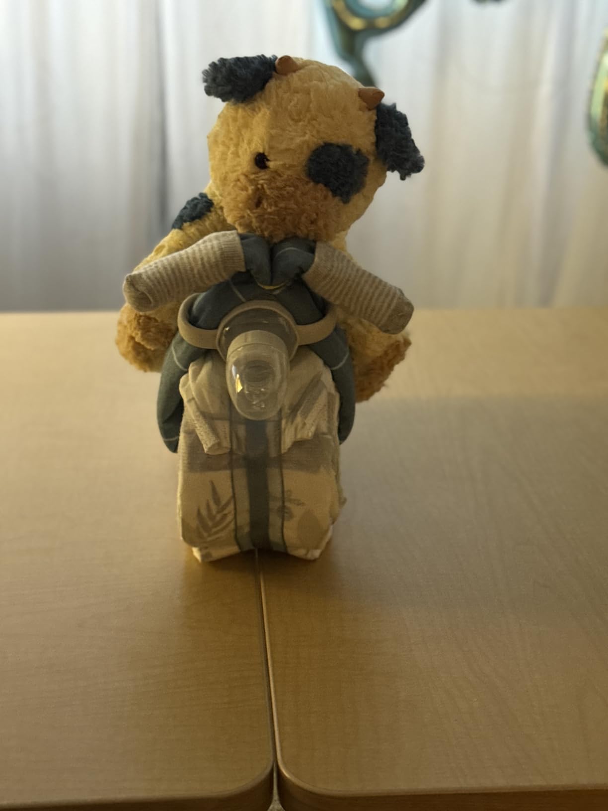 GUND Cozys Collection Cow, Stuffed Animal for Ages 1 and Up, Spring Decor Plush Toy, Cream/Blue, 10