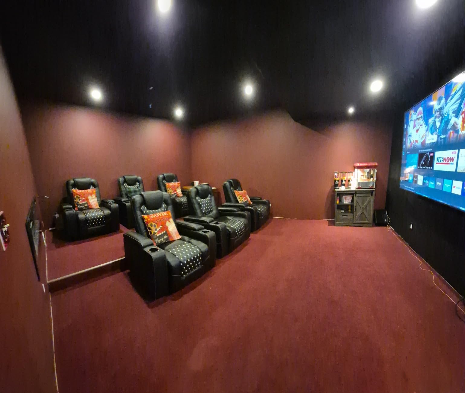 ANJ Power Recliner Chair with USB Ports and Cup Holders - Overstuffed Electric Home Theater Seating PU Leather Reclining Furniture with Hidden Arm Storage, Easy to Clean (Black) - Customer Photo 4