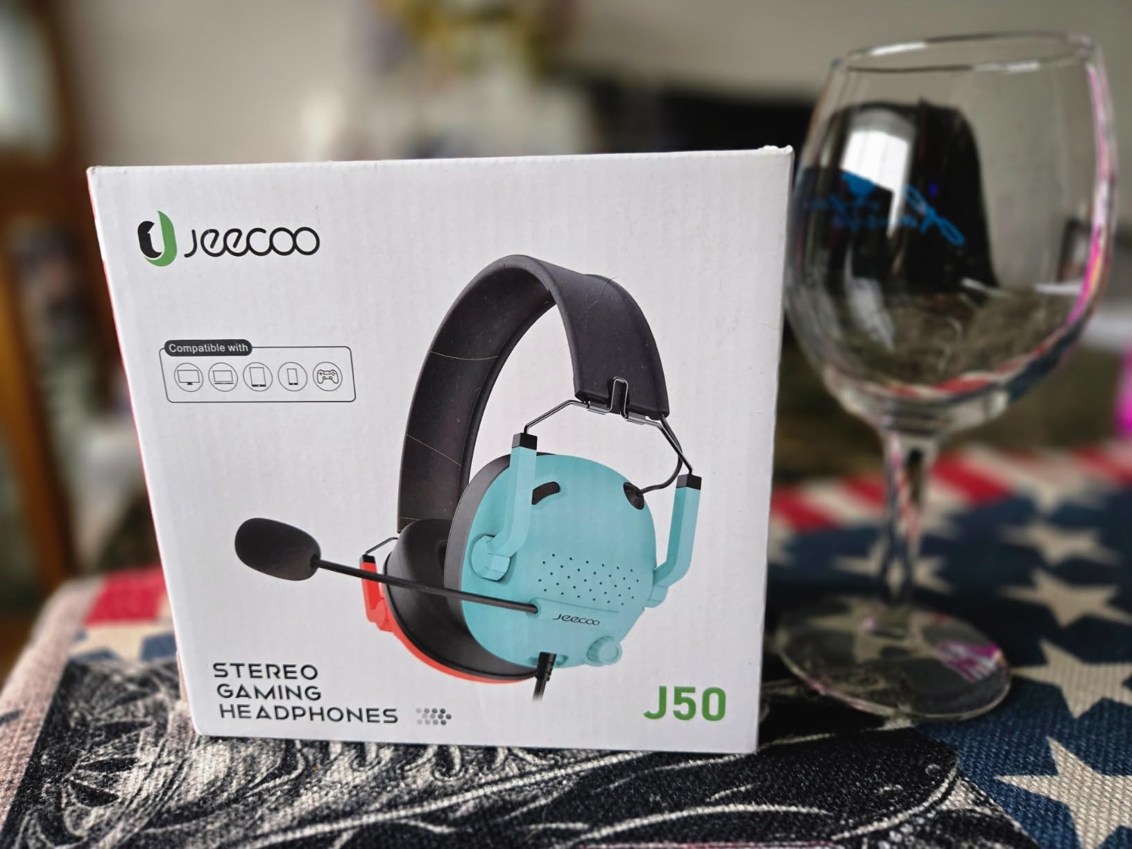 SENZER SG500 Surround Sound Pro Gaming Headset with Noise Cancelling Microphone - Soft Memory Foam Padding - Portable Foldable Headphones for PC, PS4, PS5, Xbox One, Switch - Red&Blue - Customer Photo 1