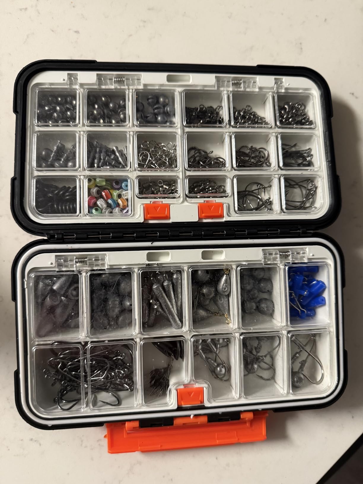 PLUSINNO 264/397pcs Fishing Accessories Kit, Organized Fishing Tackle Box with Tackle Included, Fishing Hooks, Fishing Weights Sinkers, Swivels, Beads, Fishing Gear Set Equipment for Bass Trout - Customer Photo 1
