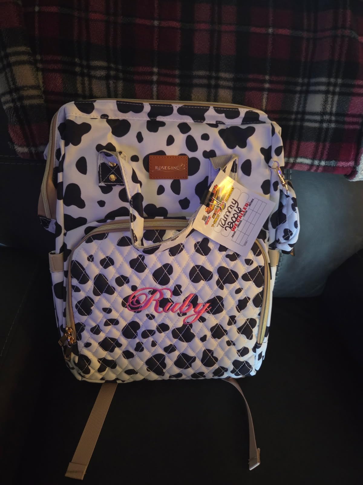 Pink Diaper Bag Backpack for Baby Girls - Baby Shower Gifts for Mom, Quilted Diaper Bag with Changing Pad, Pacifier Case, Insulated Pockets, Stroller Straps, 35L Large Capacity - Cute - Customer Photo 1