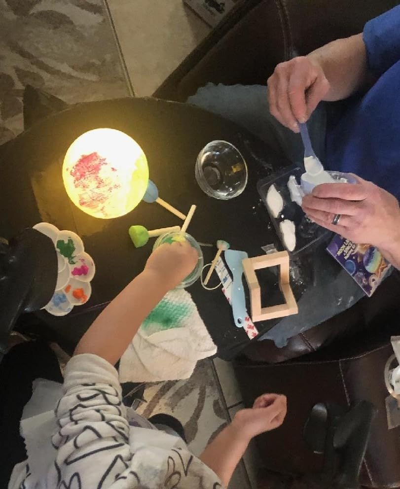 Paint Your Own Moon Lamp Kit, Cool Gifts DIY 3D Moon Night Light, Arts and Crafts for Kids Ages 8-12, Space Art Supplies Craft Kits, Girls Boy Birthday & Christmas Gifts Ages 3 4 5 6 7 8 9 10 11 12+ - Customer Photo 2