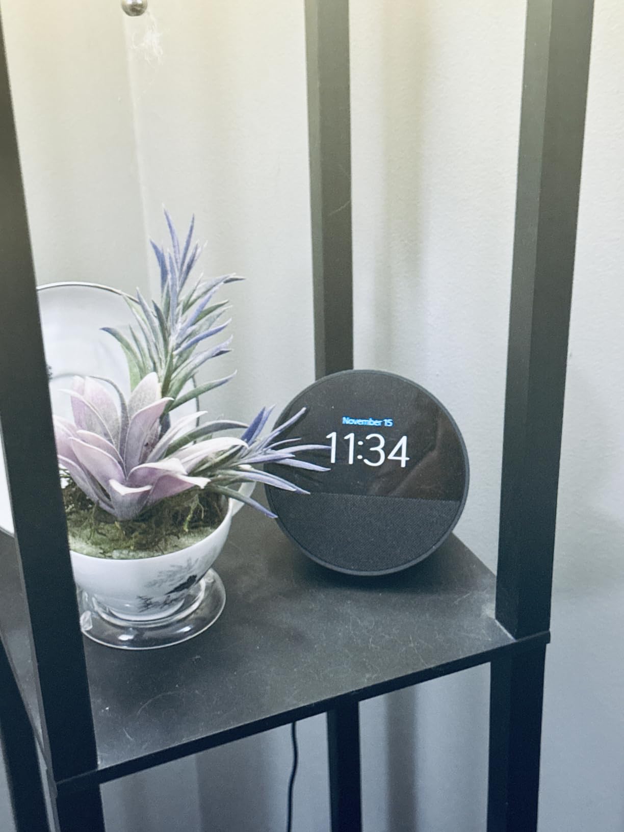 Amazon Echo Spot (newest model), Great for nightstands, offices and kitchens, Smart alarm clock with Alexa+ Early Access, Black - Customer Photo 1