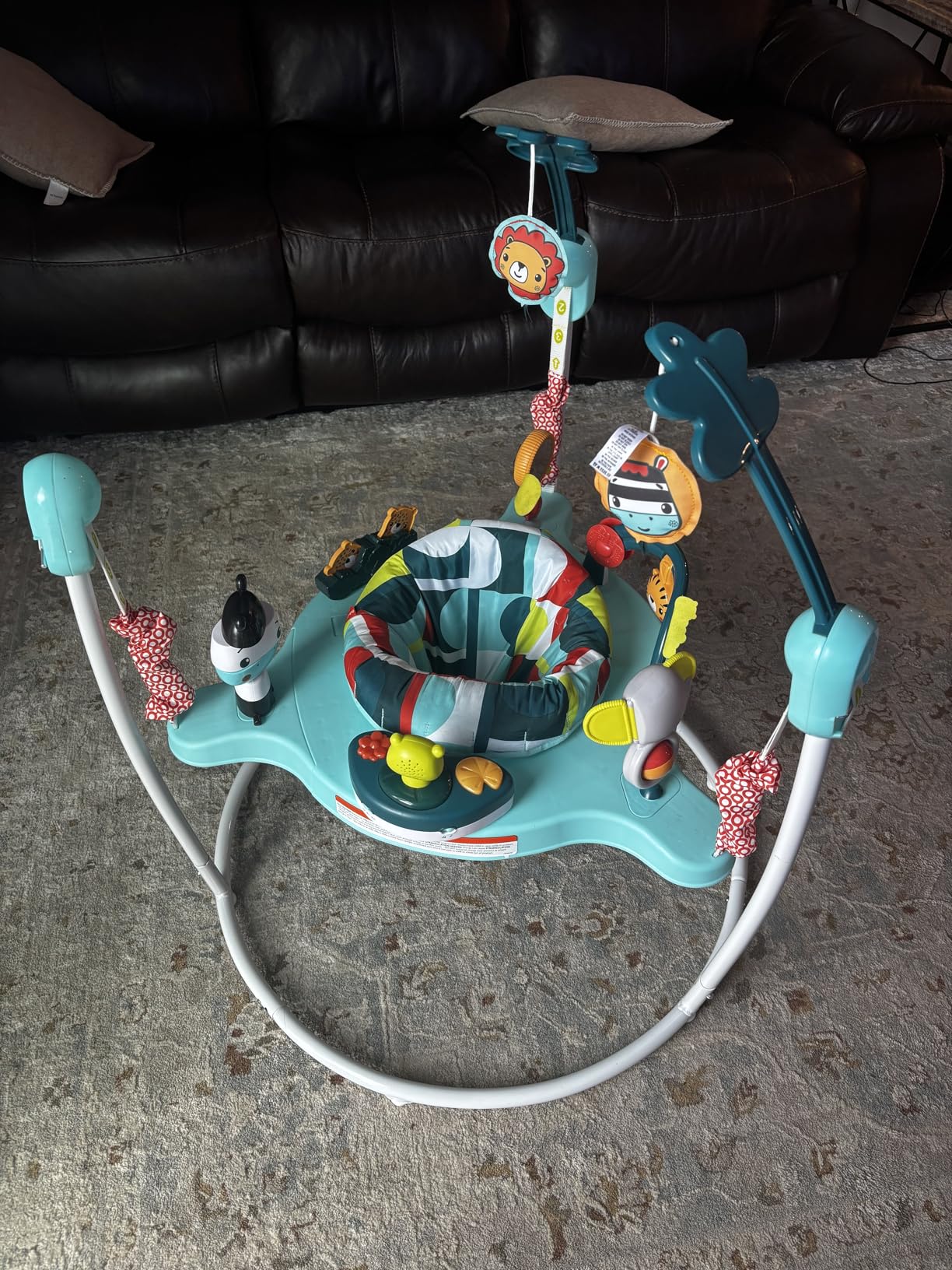 Fisher-Price Baby Bouncer Palm Paradise Jumperoo Activity Center with Music Lights Sounds and Developmental Toys​ - Customer Photo 5