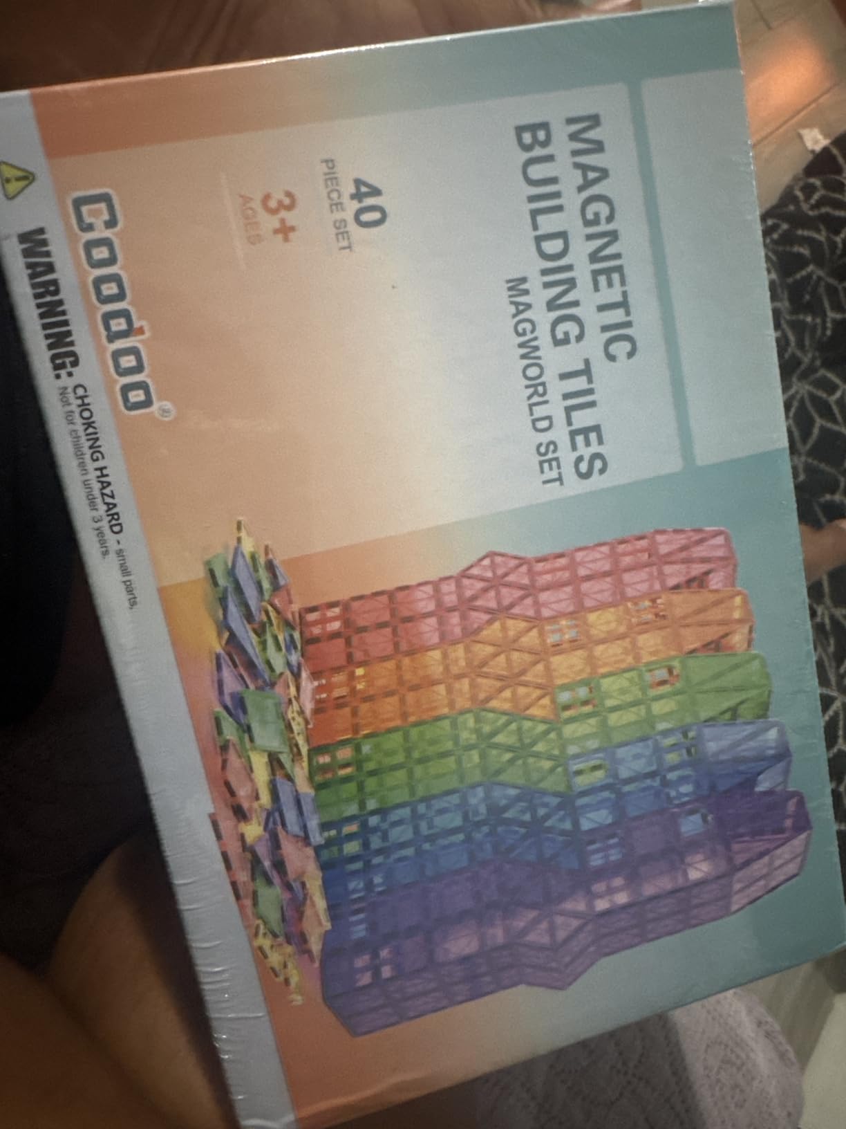 Magnetic Tiles Kids Toys STEM Magnet Toy for Toddler Magnetic Blocks Building Preschool Learning Sensory Montessori Toys for 3+ Year Old Boys and Girls, Safe Creativity Toddler Kids Toy 40PCS - Customer Photo 2