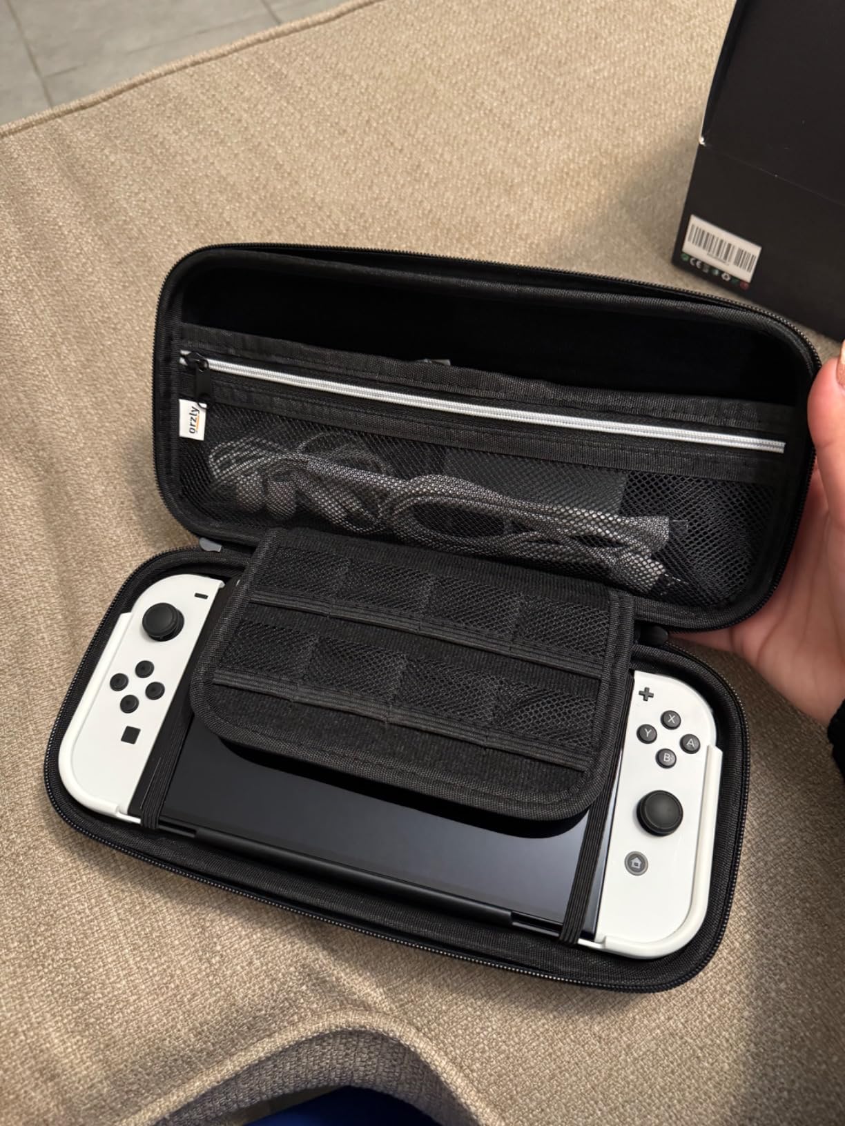 Orzly Accessory Bundle kit for Nintendo Switch Oled Accessories Essentials Pack Case and Screen Protector Comfort Grip Cover Headphones charger cable Games holder and more - Gift boxed OLED Edition Customer Review Orzly Accessory Bundle kit for Nintendo Switch Oled Accessories Essentials Pack Case and Screen Protector Comfort Grip Cover Headphones charger cable Games holder and more - Gift boxed OLED Edition - Customer Photo 2