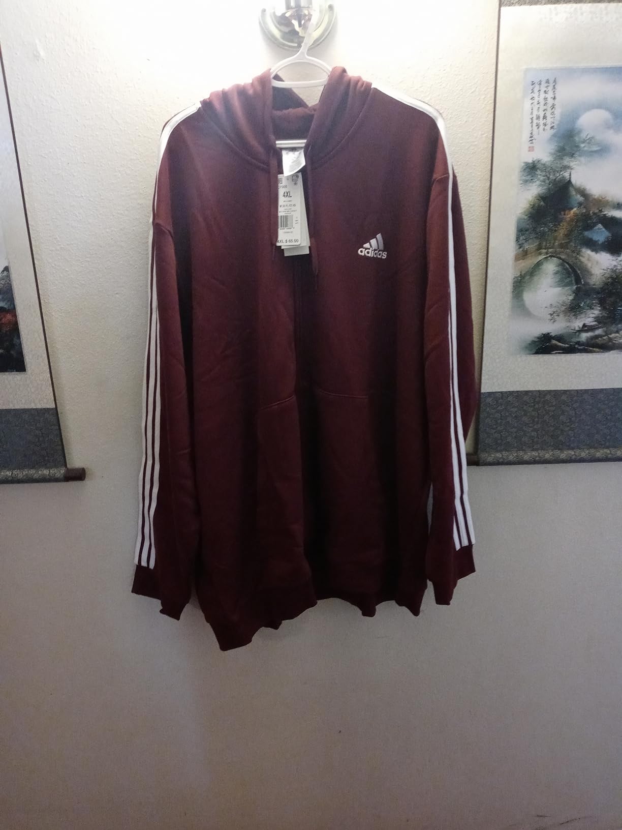adidas mens Essentials 3-stripes Fleece Full Zip Hoodie - Customer Photo 4