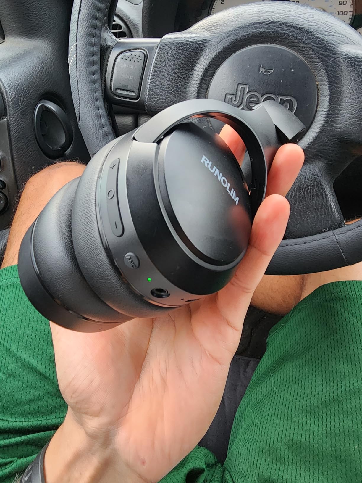 RUNOLIM Hybrid Active Noise Cancelling Headphones, Wireless Over Ear Bluetooth Headphones with Microphone, 70H Playtime, Foldable Headphone with HiFi Audio, Deep Bass for Home Travel Office - Customer Photo 1