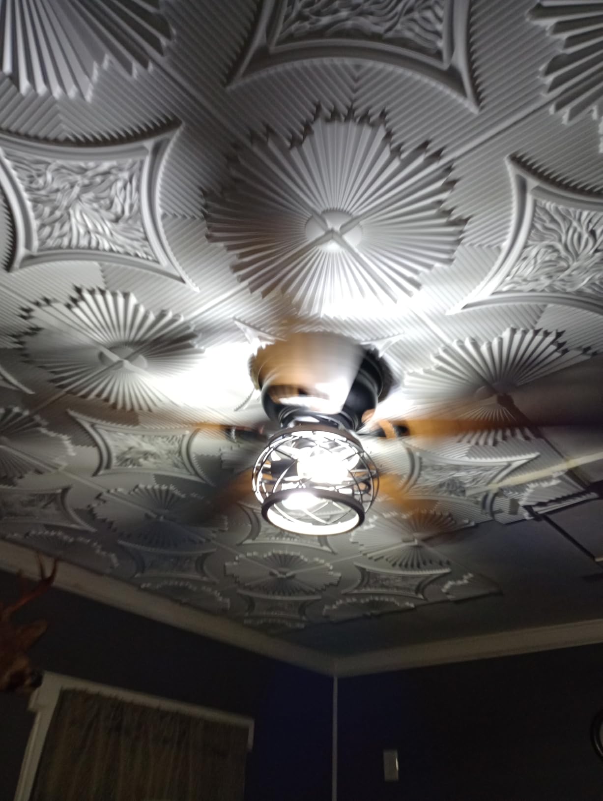 Parrot Uncle Low Profile Ceiling Fans with Lights and Remote, 48 Inch Black Ceiling Fan with Light Flush Mount Farmhouse Rustic Chandelier Fans for Bedroom, Reverse Airflow, Timer, FREE Replacement Customer Review Parrot Uncle Low Profile Ceiling Fans with Lights and Remote, 48 Inch Black Ceiling Fan with Light Flush Mount Farmhouse Rustic Chandelier Fans for Bedroom, Reverse Airflow, Timer, FREE Replacement - Customer Photo 2