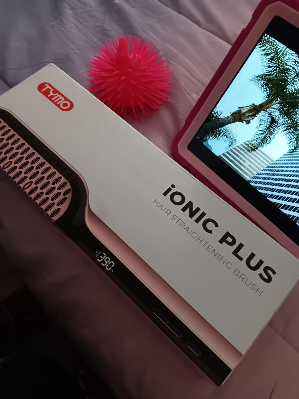 TYMO Hair Straightener Brush - Upgraded Ionic Plus Straightening Brush with Dense Bristles, 16 Temps, Dual Voltage | Ceramic Hot Comb for Women | Flat Iron for Thick Curly Hair, Black Customer Review TYMO Hair Straightener Brush - Upgraded Ionic Plus Straightening Brush with Dense Bristles, 16 Temps, Dual Voltage | Ceramic Hot Comb for Women | Flat Iron for Thick Curly Hair, Black - Customer Photo 2