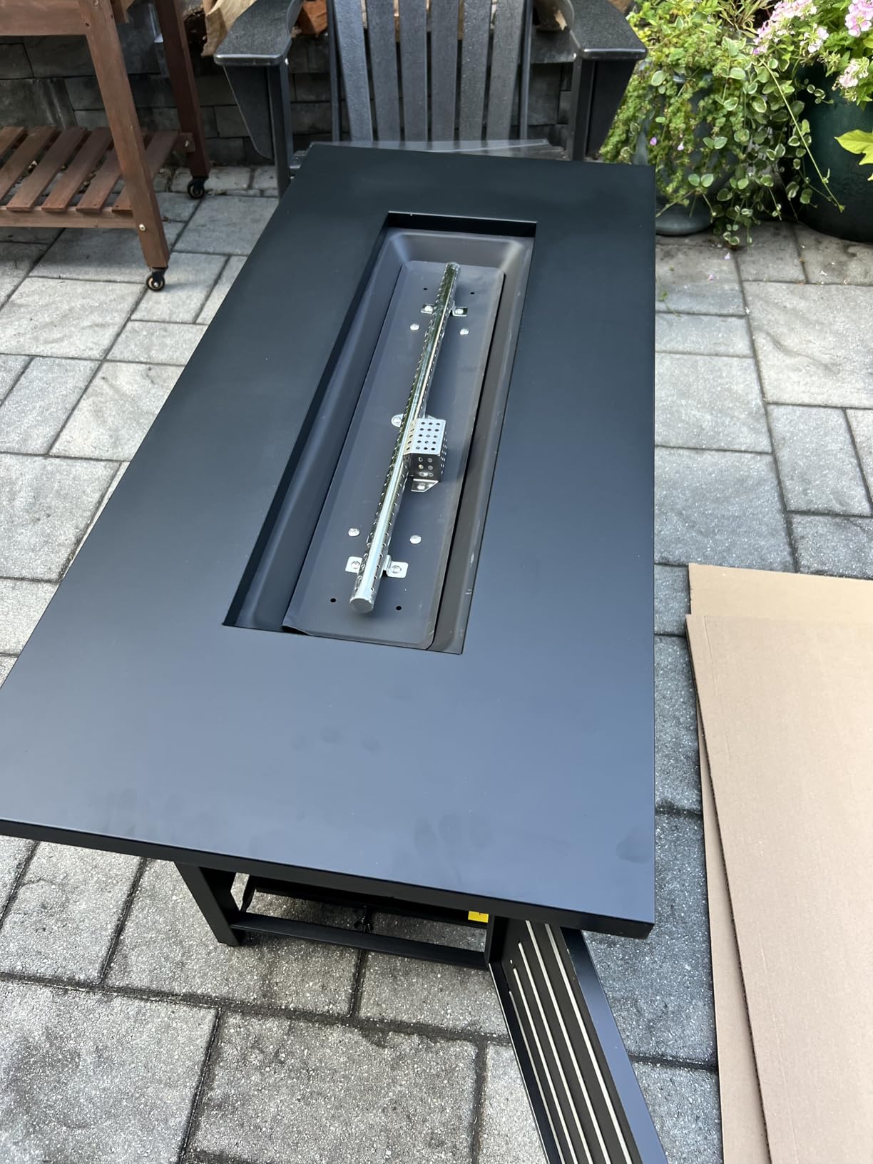 Ciays 42 Inch Gas Fire Pit Table, 60,000 BTU Propane Fire Pits for Outside with Steel Lid and Lava Rock, 2 in 1 Fire Pit Table Gatherings Parties on Patio Deck Garden, CSA-Listed, Black,CIFPT5B customer photo 2