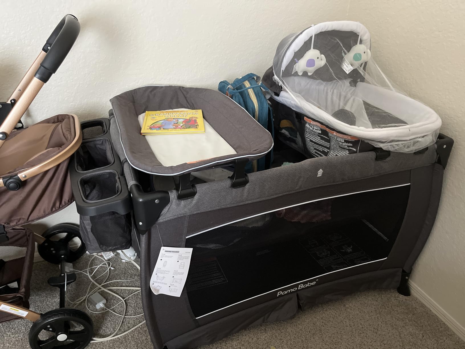 Pamo Babe Pack and Play with Bassinet Baby Playpen Foldable Playard with Changing Table Portable 4 in 1 Baby Playard customer photo 2