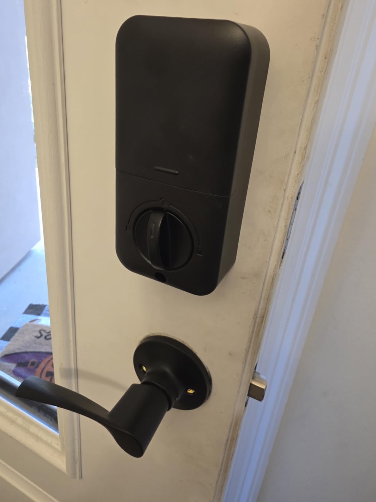 Veise Fingerprint Door Lock with 2 Lever Handles - Keyless Entry Door Lock, Electronic Keypad Deadbolt, Digital Smart Code & Front Handle Sets, Auto-Locking, Easy Installation, Matte Black Customer Review Veise Fingerprint Door Lock with 2 Lever Handles - Keyless Entry Door Lock, Electronic Keypad Deadbolt, Digital Smart Code & Front Handle Sets, Auto-Locking, Easy Installation, Matte Black - Customer Photo 3