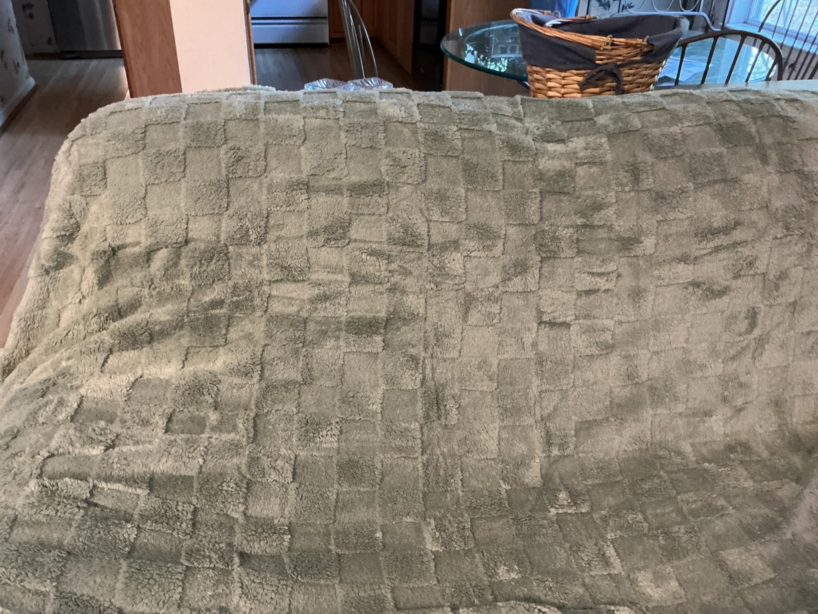 Bedsure GentleSoft Sage Green Throw Blanket for Couch - Checkered Fleece Blankets Christmas Gifts for Women Men Girls, Cute Soft Cozy Throw for Bedroom Home Decor Gifts, 50x60 Inches - Customer Photo 1