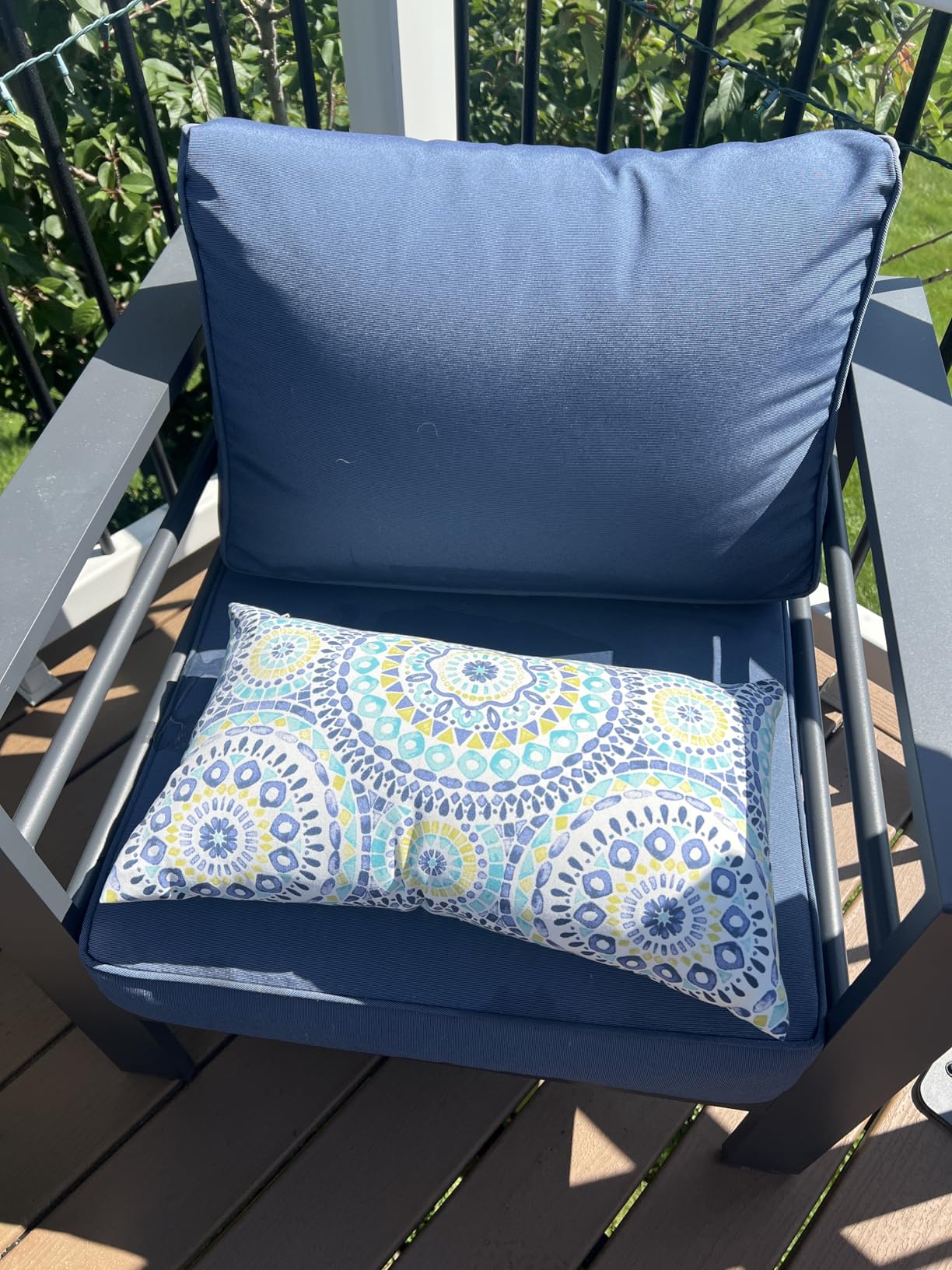 Amopatio Aluminum Patio Furniture Set, 6 Pieces Modern Patio Conversation Sets, Outdoor Sectional Metal Sofa with Coffee Table for Balcony, Garden, Dark Grey (Included Waterproof Covers) - Customer Photo 4