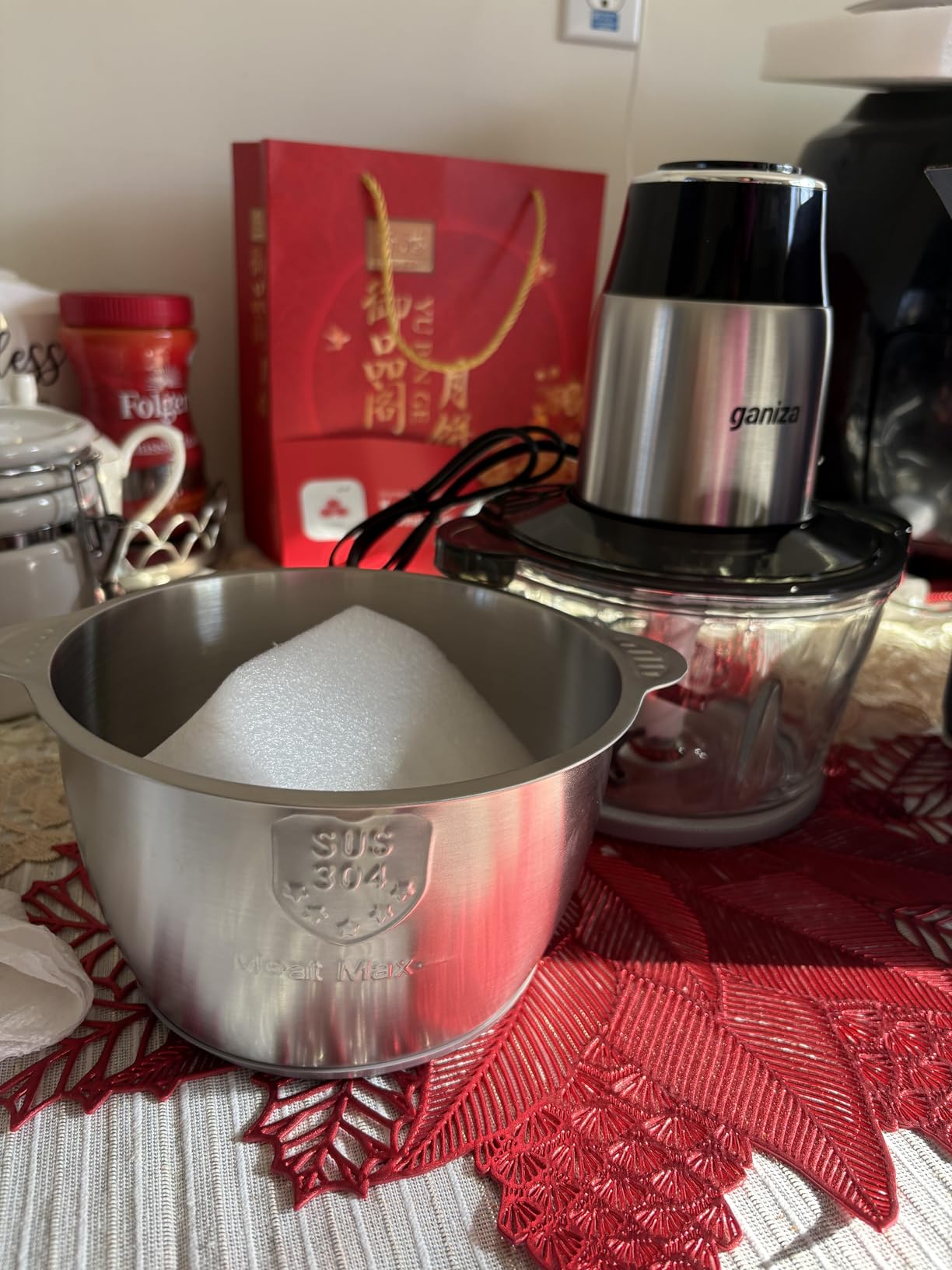 GANIZA Food Processors, Electric Food Chopper with Meat Grinder & Vegetable Chopper - 2 Bowls (8 Cup+8 Cup) with Powerful 450W Copper Motor - Includes 2 Sets of Bi-Level Blades for Fruits/Meat/Nuts Customer Review GANIZA Food Processors, Electric Food Chopper with Meat Grinder & Vegetable Chopper - 2 Bowls (8 Cup+8 Cup) with Powerful 450W Copper Motor - Includes 2 Sets of Bi-Level Blades for Fruits/Meat/Nuts - Customer Photo 2