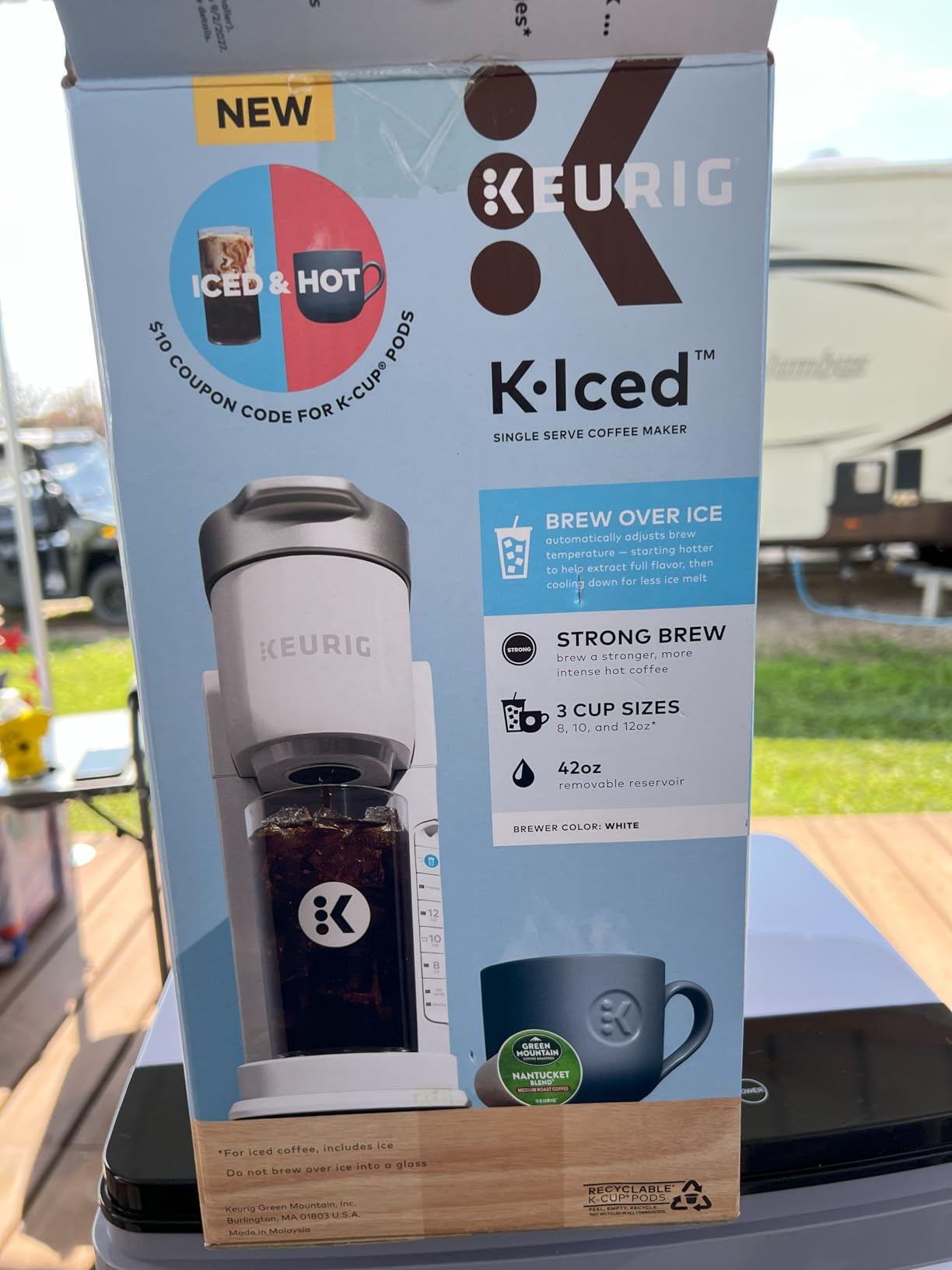 Keurig K-Iced Coffee Maker, Single Serve K-Cup Pod Iced Coffee Maker, With Hot and Cold Coffee Capabilities, Brews Any K-Cup Pod, Gray - Customer Photo 5
