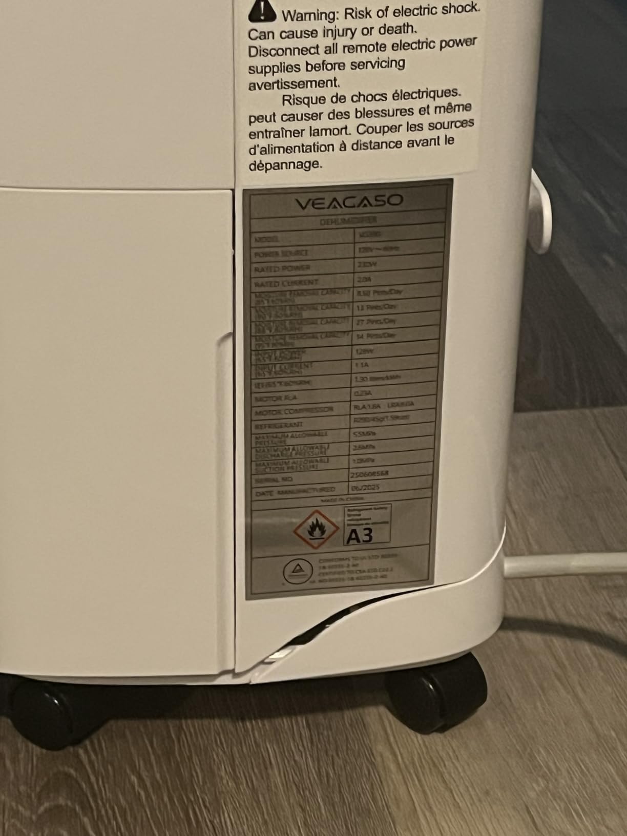 2500 Sq.Ft Dehumidifiers for Home with Drain Hose Max 34 Pints, VEAGASO Dehumidifier for Basement, Large Room, Bathroom, Bedroom, Three Modes, Intelligent Humidity Control, Dry Clothes, 24HR Timer - Customer Photo 4