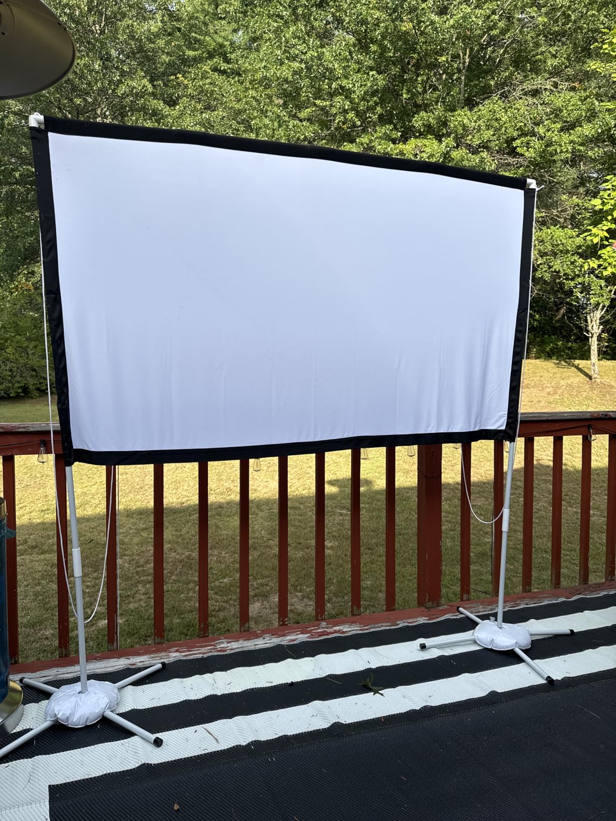 Portable Projector Screen with Stand Outdoor: Camping Projection Screen 80 inch 4K Movie Screen for Home Backyard Indoor 16:9 HD Night customer photo 2