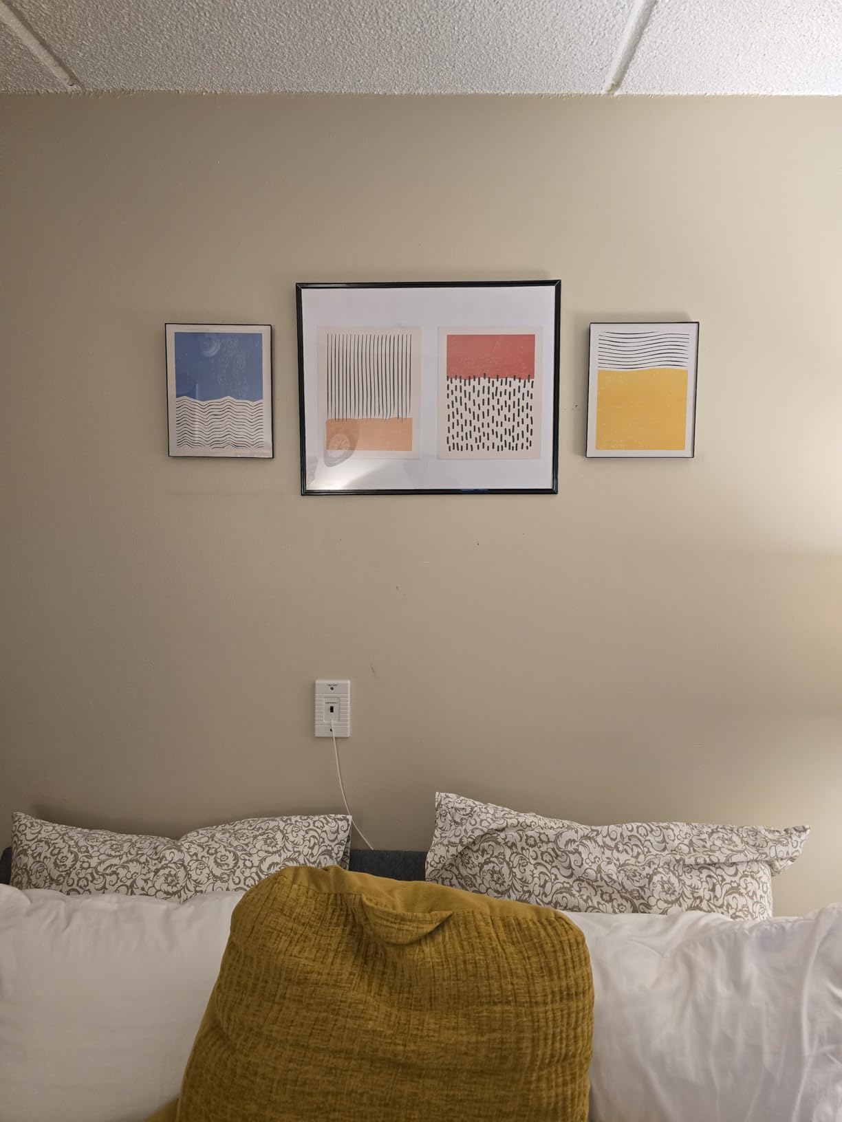 HAUS AND HUES Geometric Wall Art Prints Set of 4 – Modern Abstract Art Posters, Contemporary Wall Decor, Blue Aesthetic Artwork for Dorm or Home (Unframed, 11x14) - Customer Photo 2