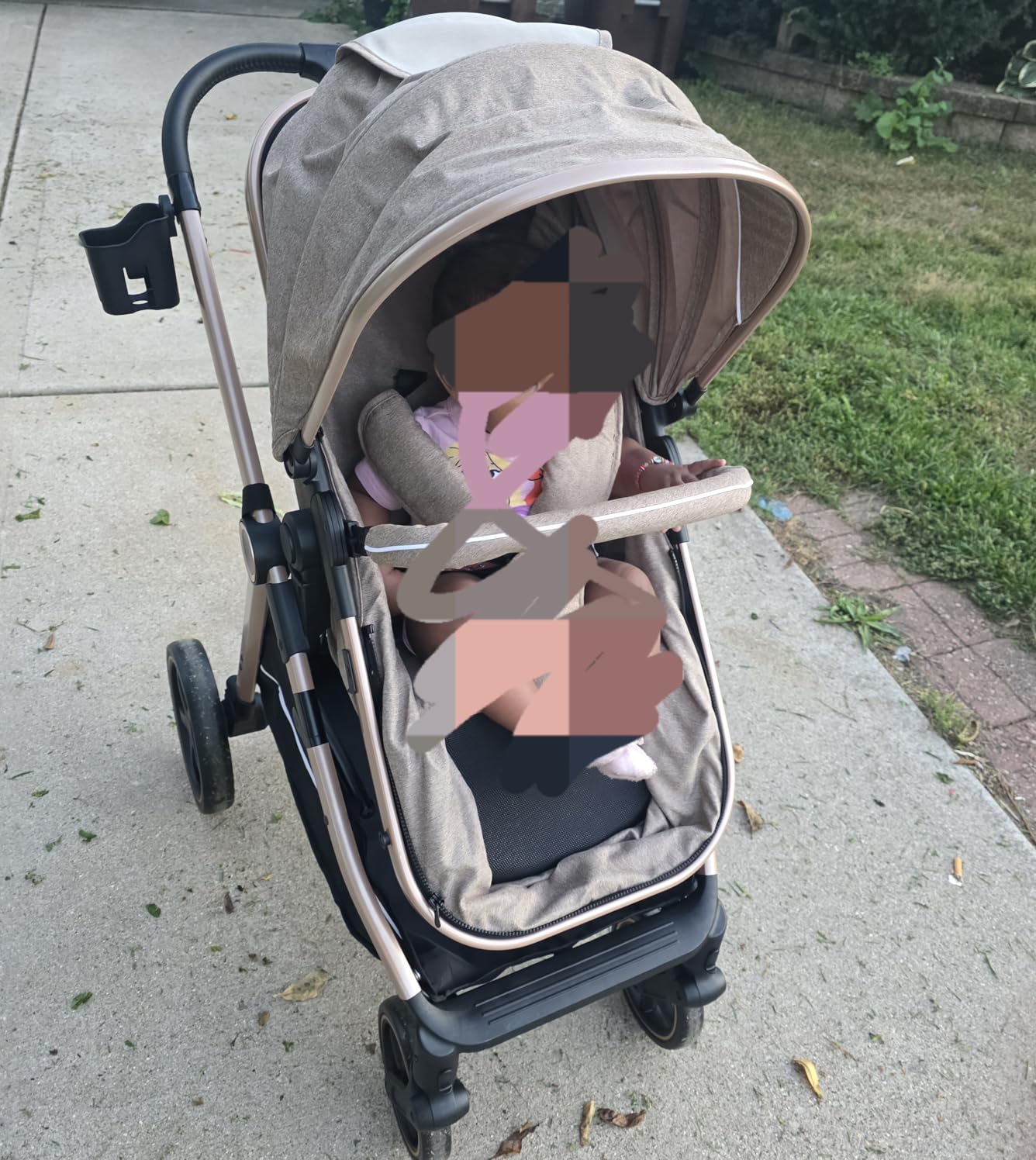 2-in-1 Baby Stroller - Folding Infant Newborn Pram Stroller with Reversible Seat - Toddler Strollers for 0-36 Months Old Babies (Grey) - Customer Photo 1