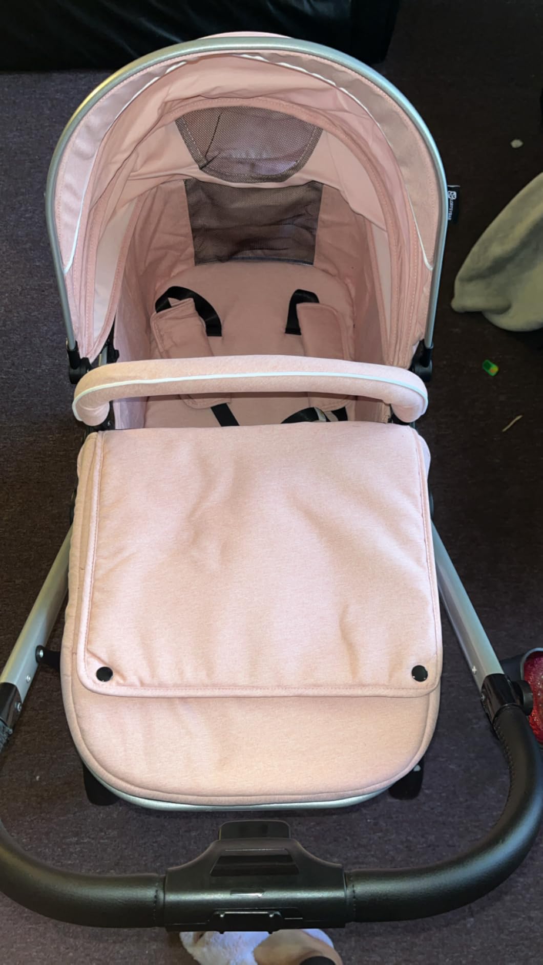 2-in-1 Baby Stroller - Folding Infant Newborn Pram Stroller with Reversible Seat - Toddler Strollers for 0-36 Months Old Babies (Grey) - Customer Photo 2