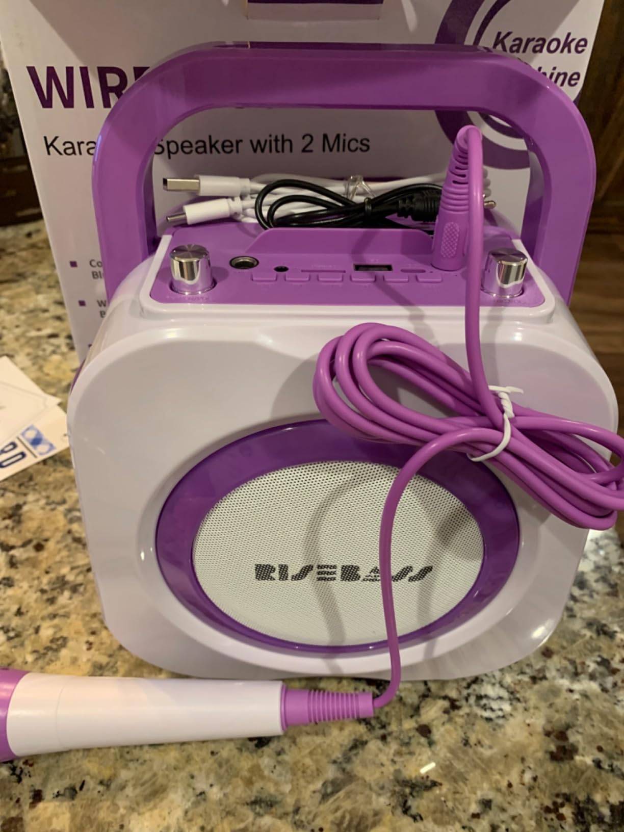 Karaoke Machine for Kids - Bluetooth Speaker with 2 Microphone - Portable Kids Karaoke Machine for Girls and Boys - Birthday Gift for Girls and Boys Ages 2 Years Old and Up. - Customer Photo 2