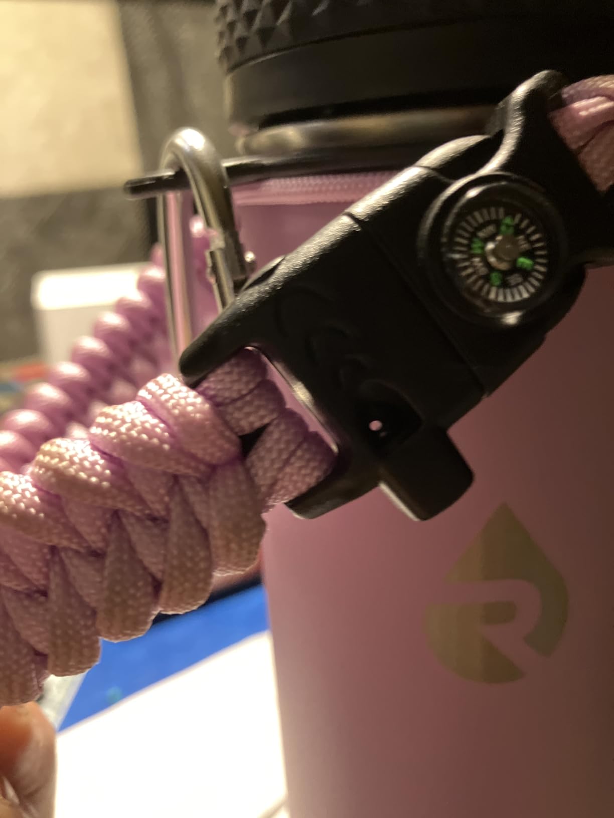 Insulated Water Bottle 64 oz, Triple Wall Vacuum Stainless Steel (Cold for 48 Hrs), Leak Proof & Non-BPA, Half Gallon Water Flask Jug with Paracord Handle & Straw Spout Lids, Magic Black - Customer Photo 5