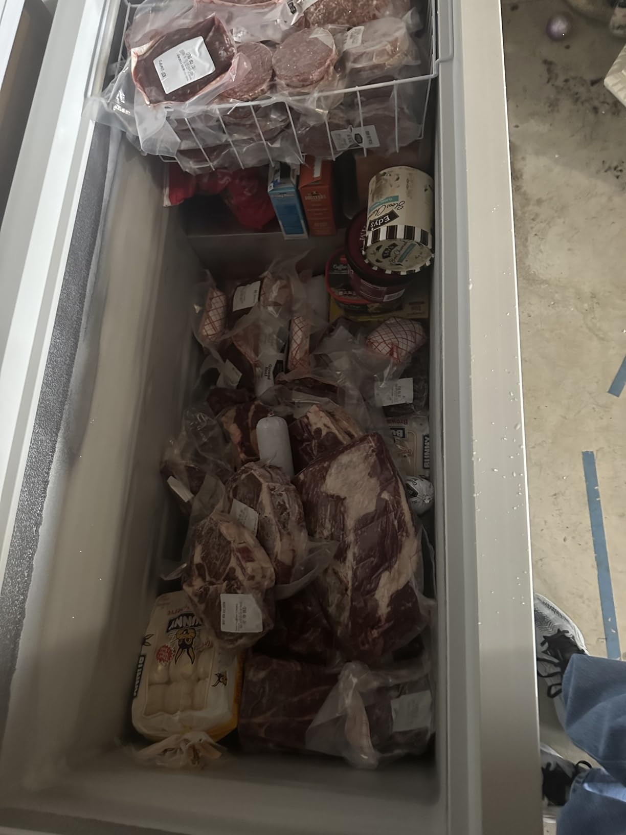 14 cu ft Chest Freezer - White, Large Storage for Families, Space-Saving Flat Back, Front Drain, Garage Ready - By Hamilton Beach - Customer Photo 2